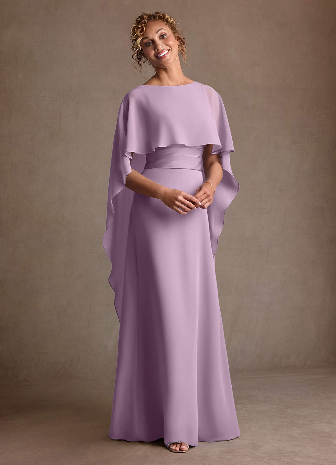 Azazie Marilla Mother of the Bride Dresses Wisteria A-Line Pleated Chiffon Dress image5