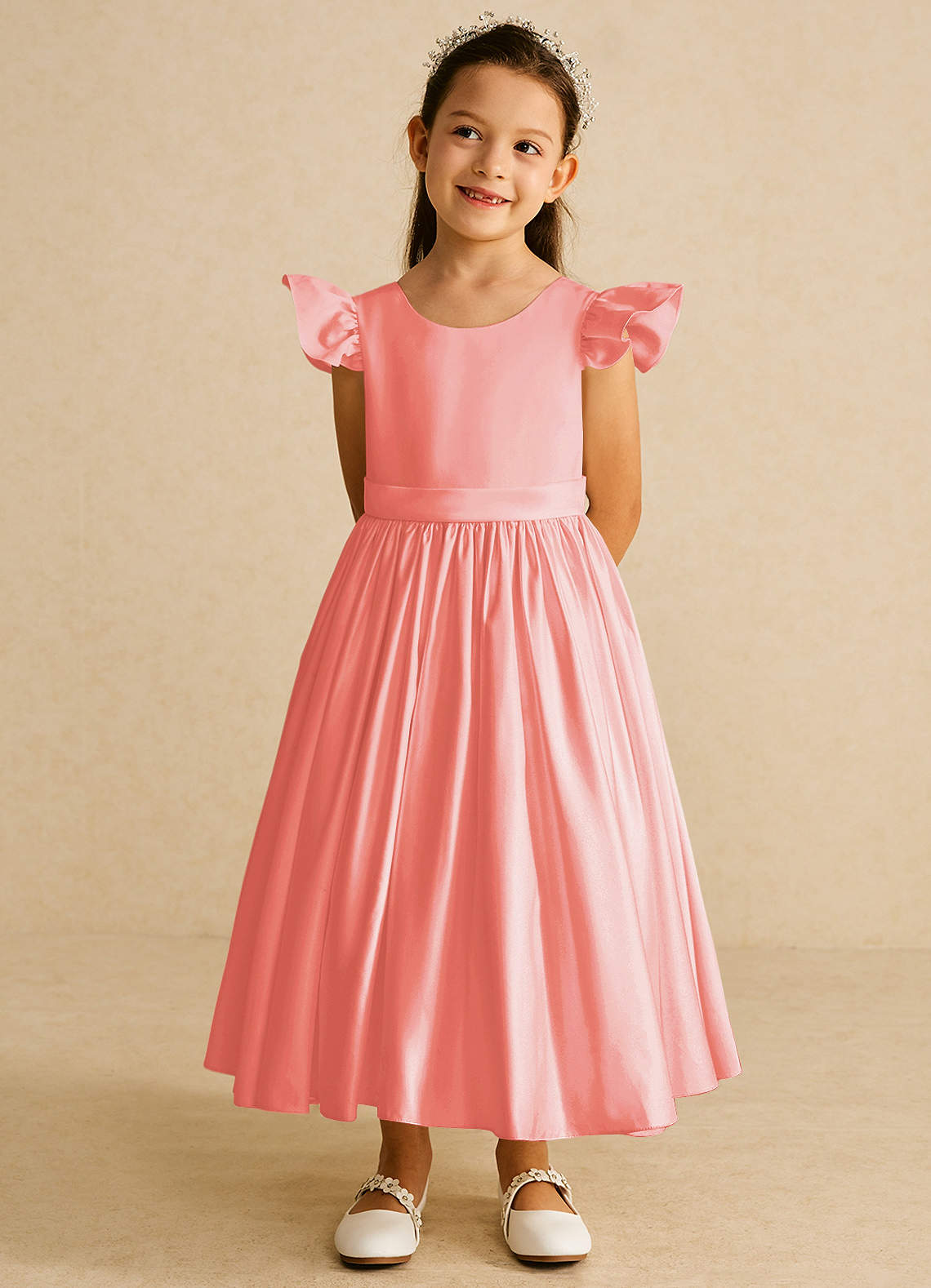 Coral reef flower girl dresses shops