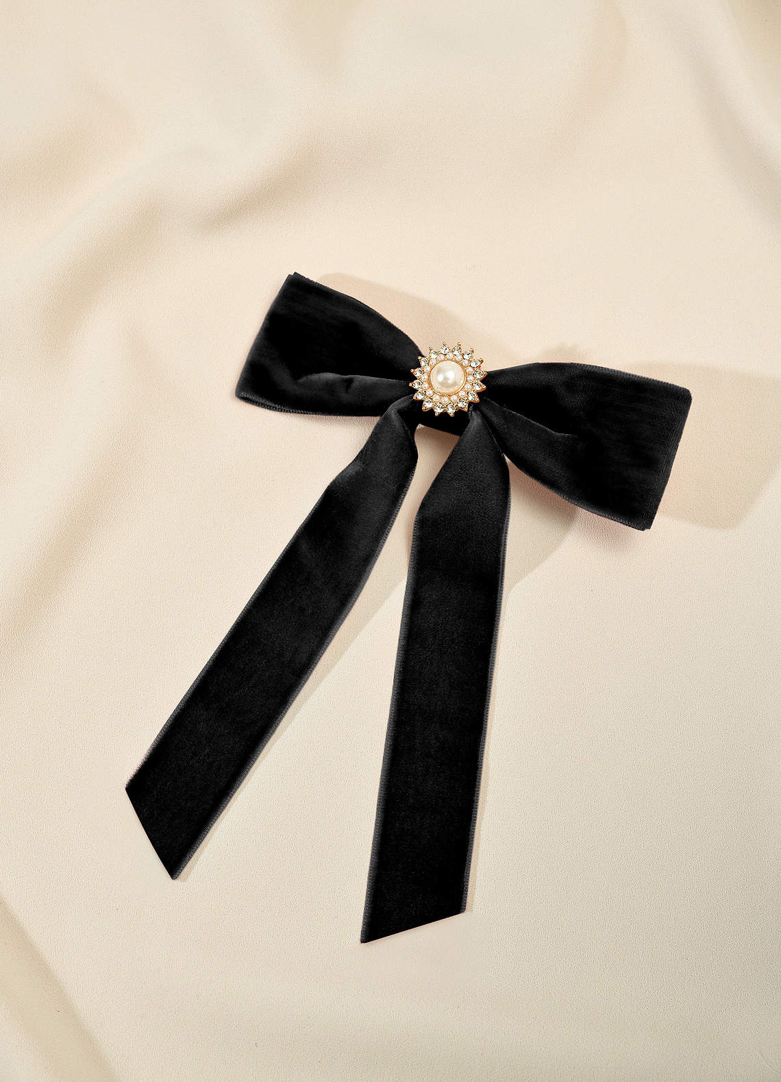 front Velvet Bow Hair Clip