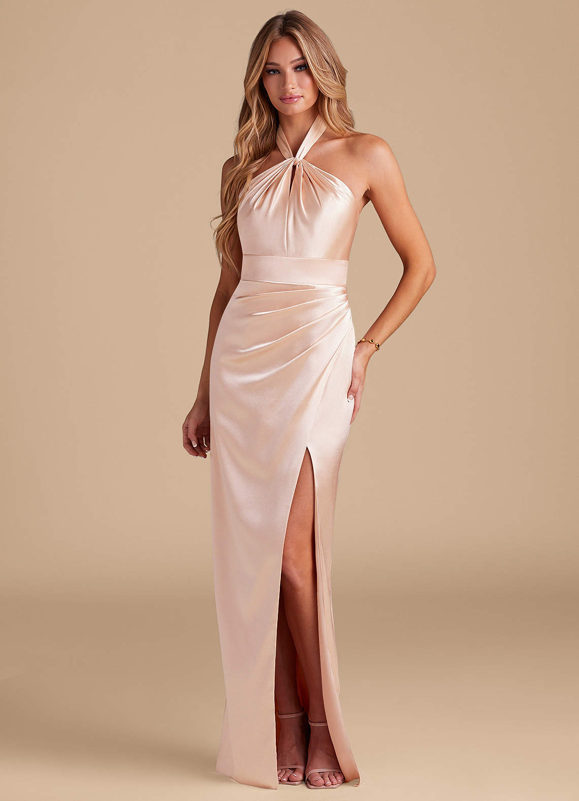 white christmas dresses Elizabeth K GL3023 Fitted Sequin Slit Gown main image 0