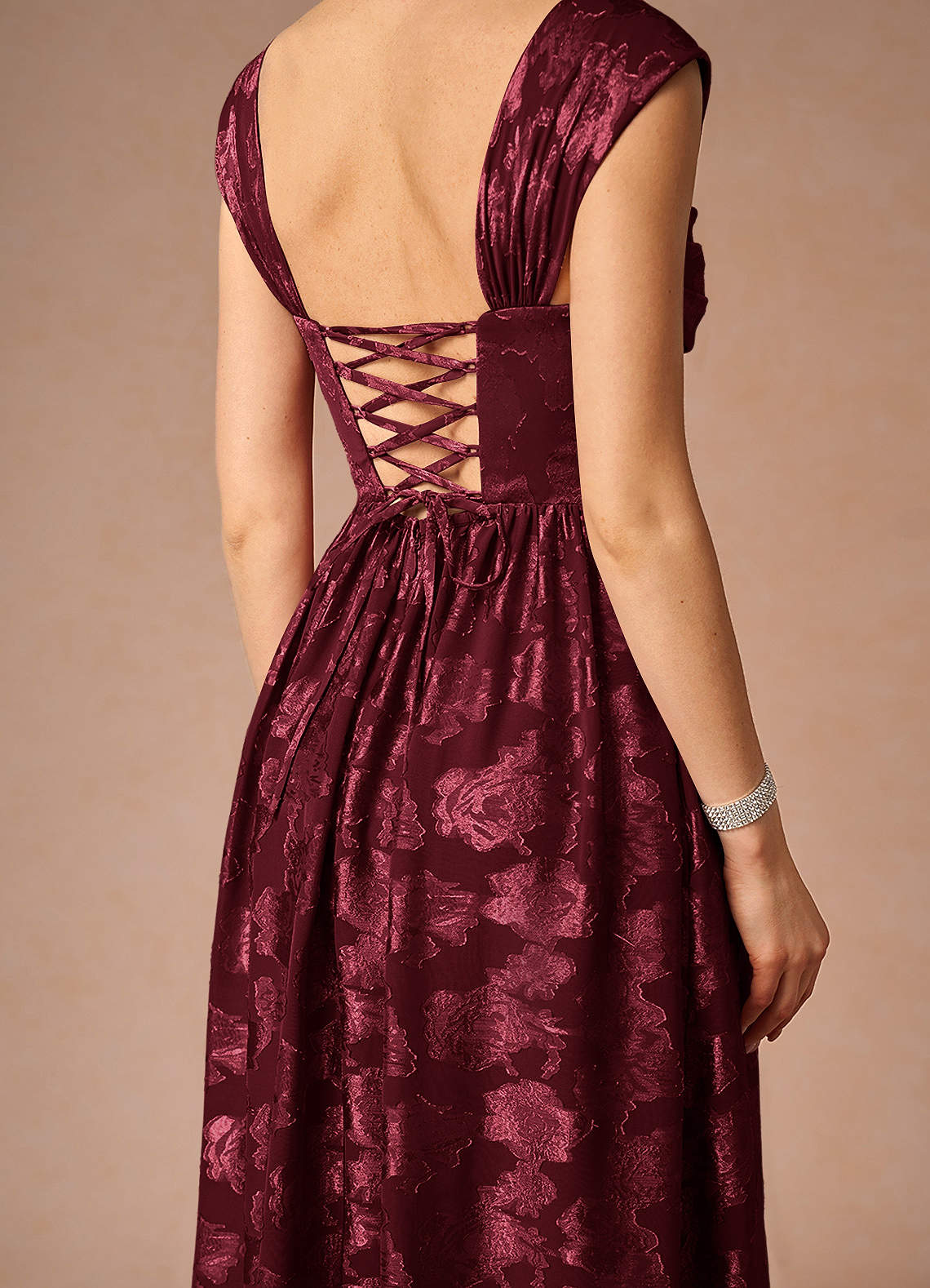 Hazel Wine Pleated Maxi Dress image7