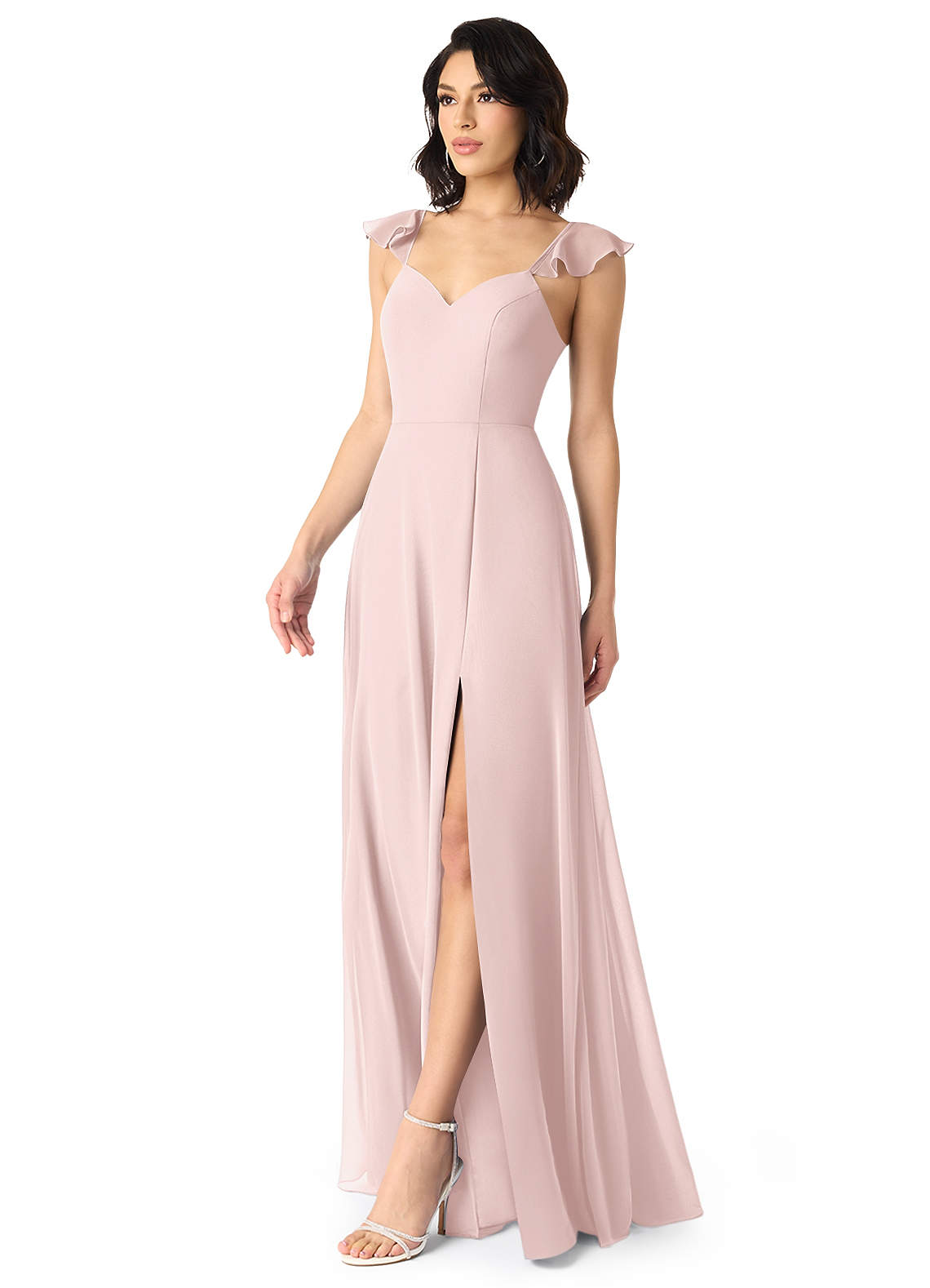 Azazie Everett Blushing Pink Chiffon Bridesmaid Dresses