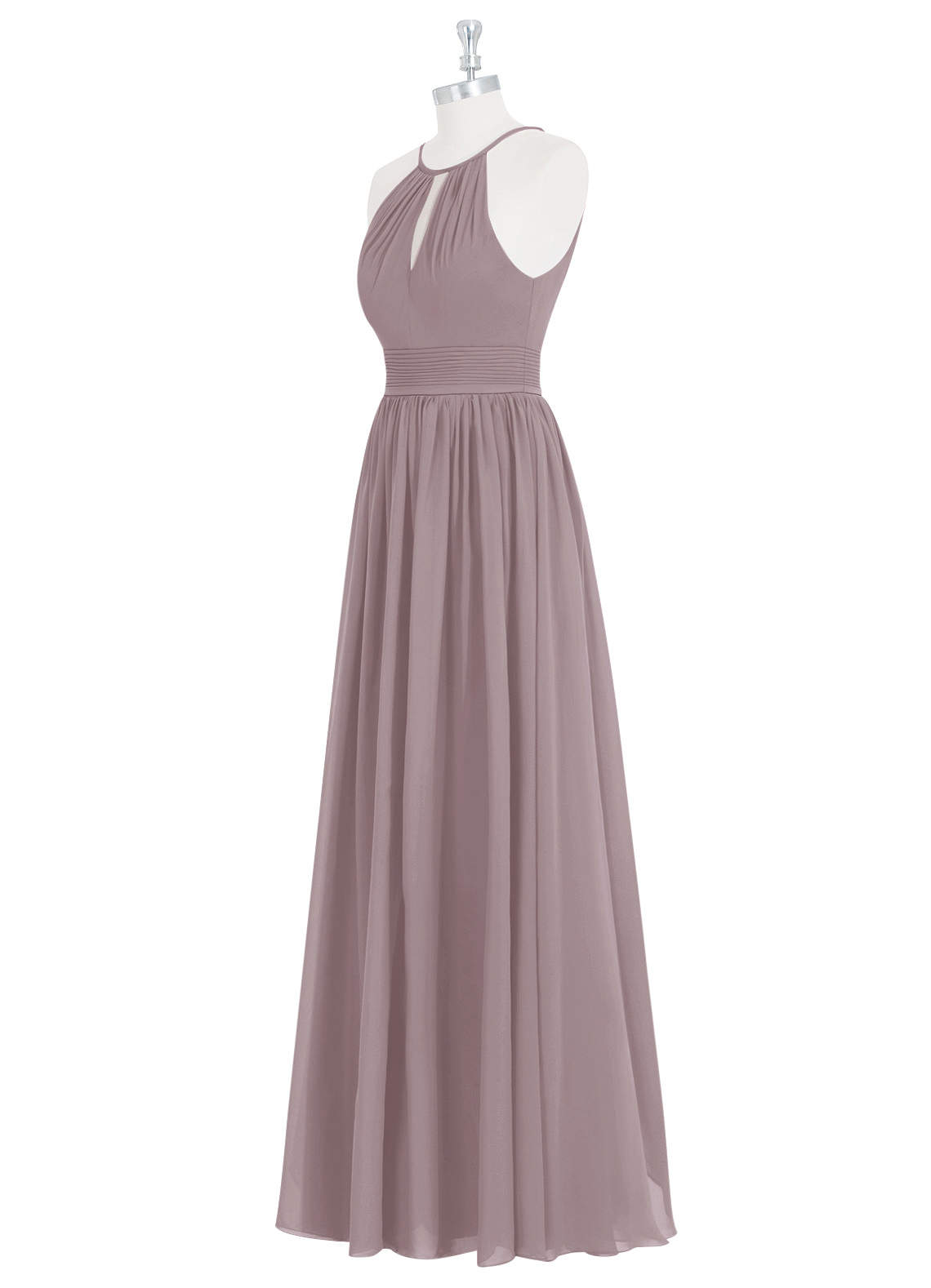 Azazie Cherish Bridesmaid Dresses A-Line Pleated Chiffon Floor-Length Dress image1