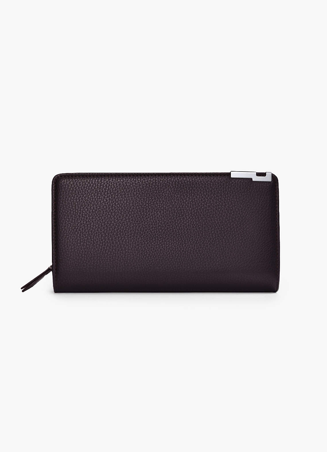 front Cartera larga de cuero para hombre