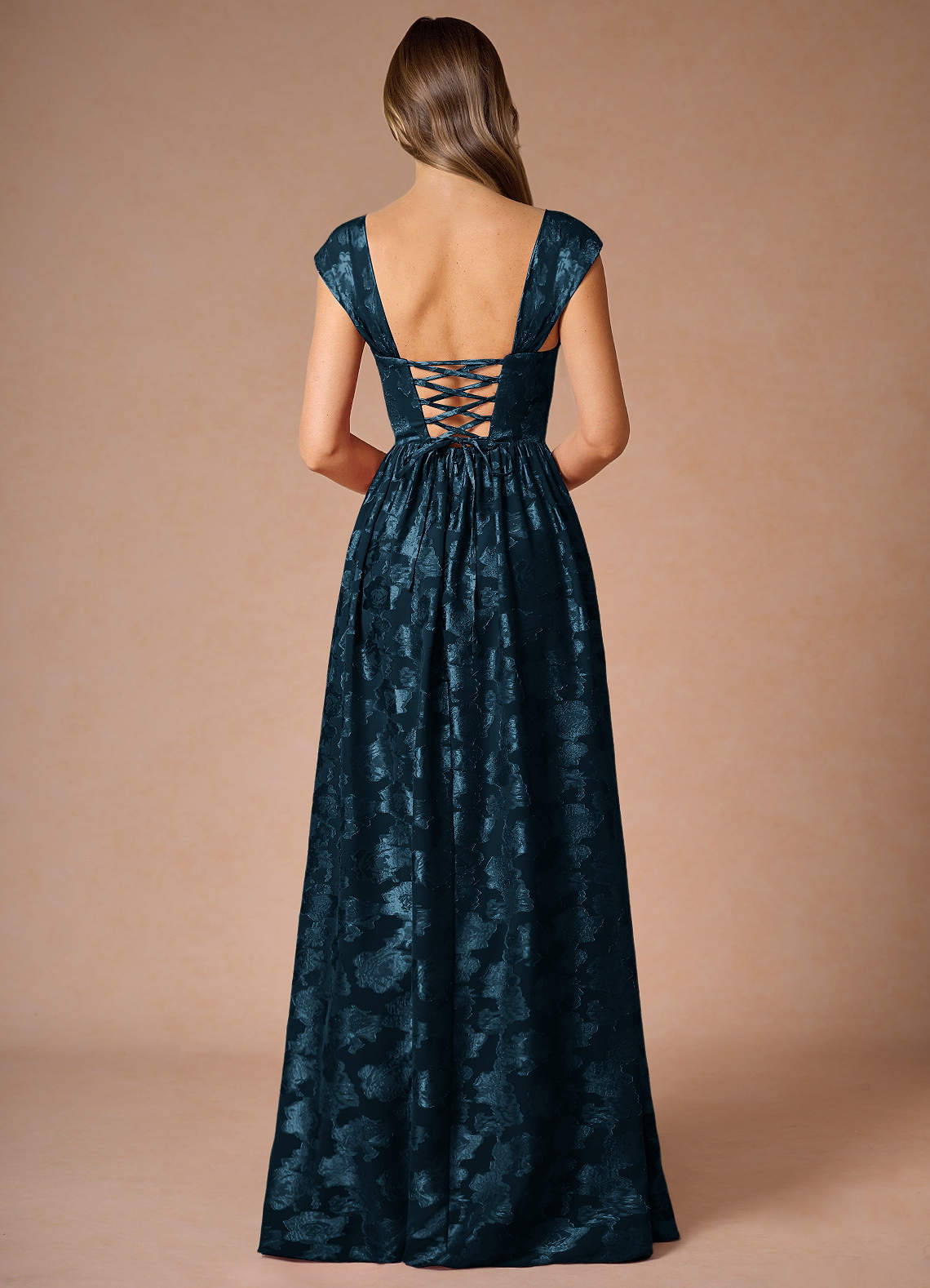 Hazel Navy Pleated Maxi Dress image1