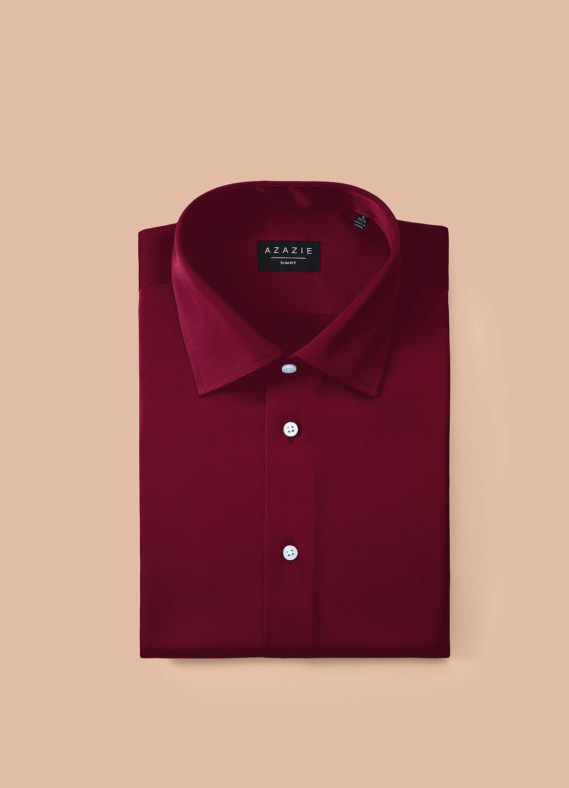 front Julian Burgundy Stretch Satin Dress Shirt