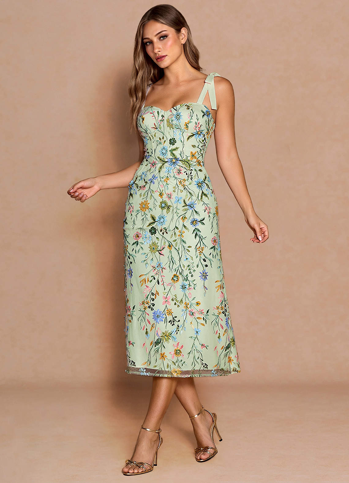 Amarie Lysegrøn Midikjole image3