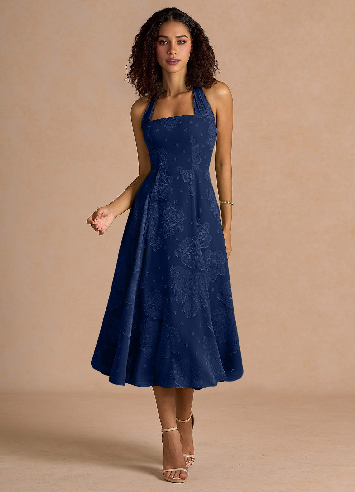 Adelise Navy Midi Dress image1