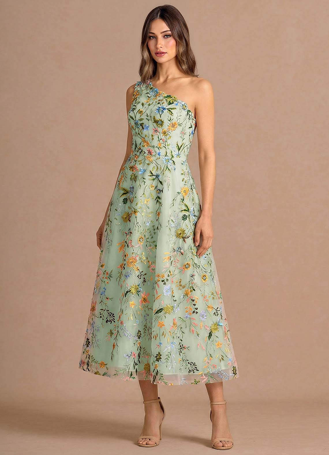 pastel green midi dress Maeve Pleated Midi Dress: Floral Midi Dress, Sundress, Plisse Dress, Blue  Midi, Green Midi, Summer Dress main image 1