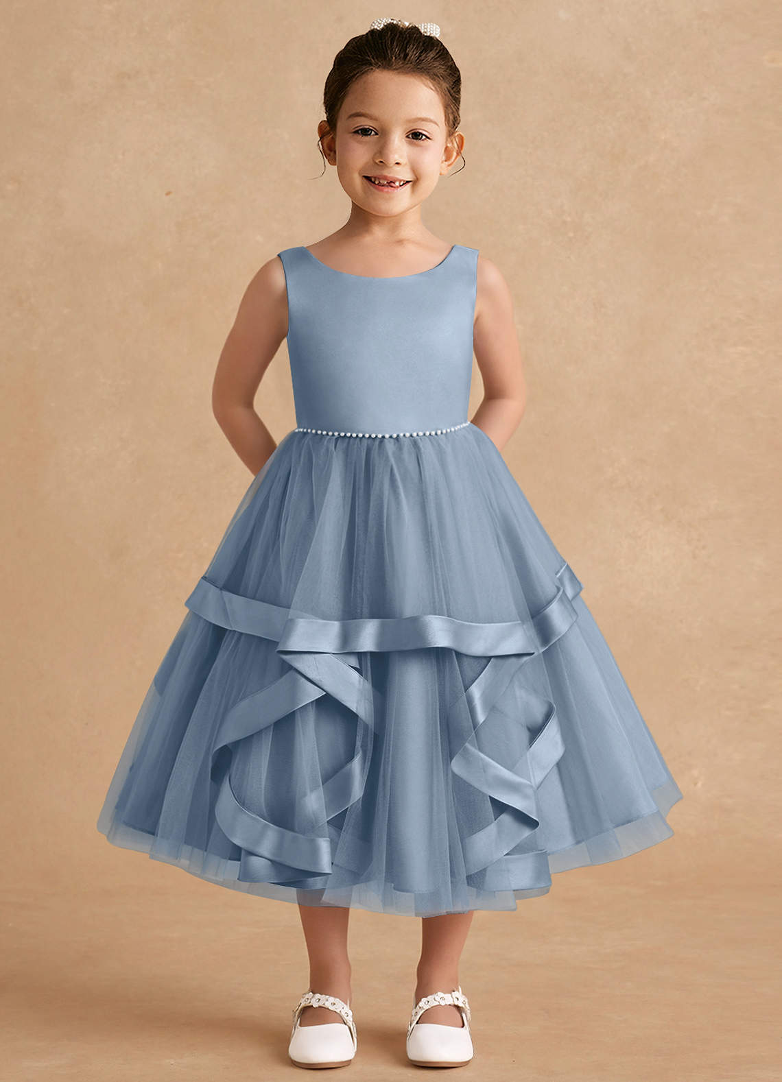 Fancy Girl Flower Dresses, Beaded Satin A-line Flower Girl Dresses Fancy Girl Flower Dresses, Beaded Satin A-line Flower Girl Dresses