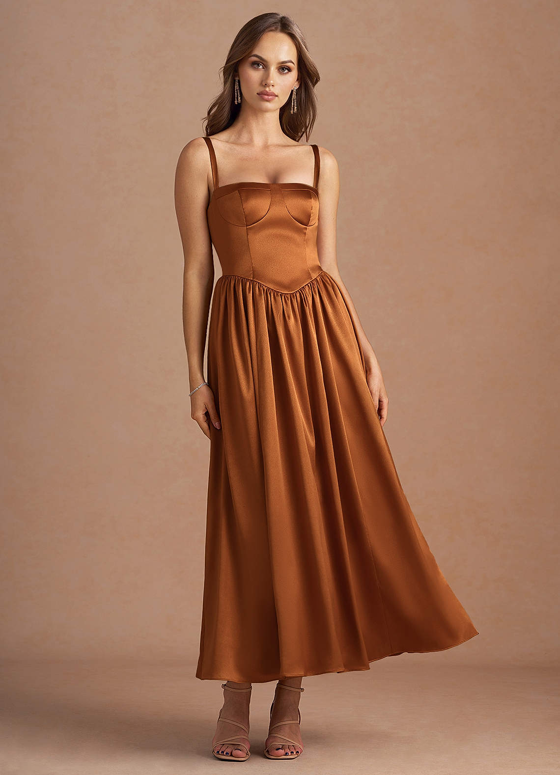 Mallory Copper Midi Dress image1
