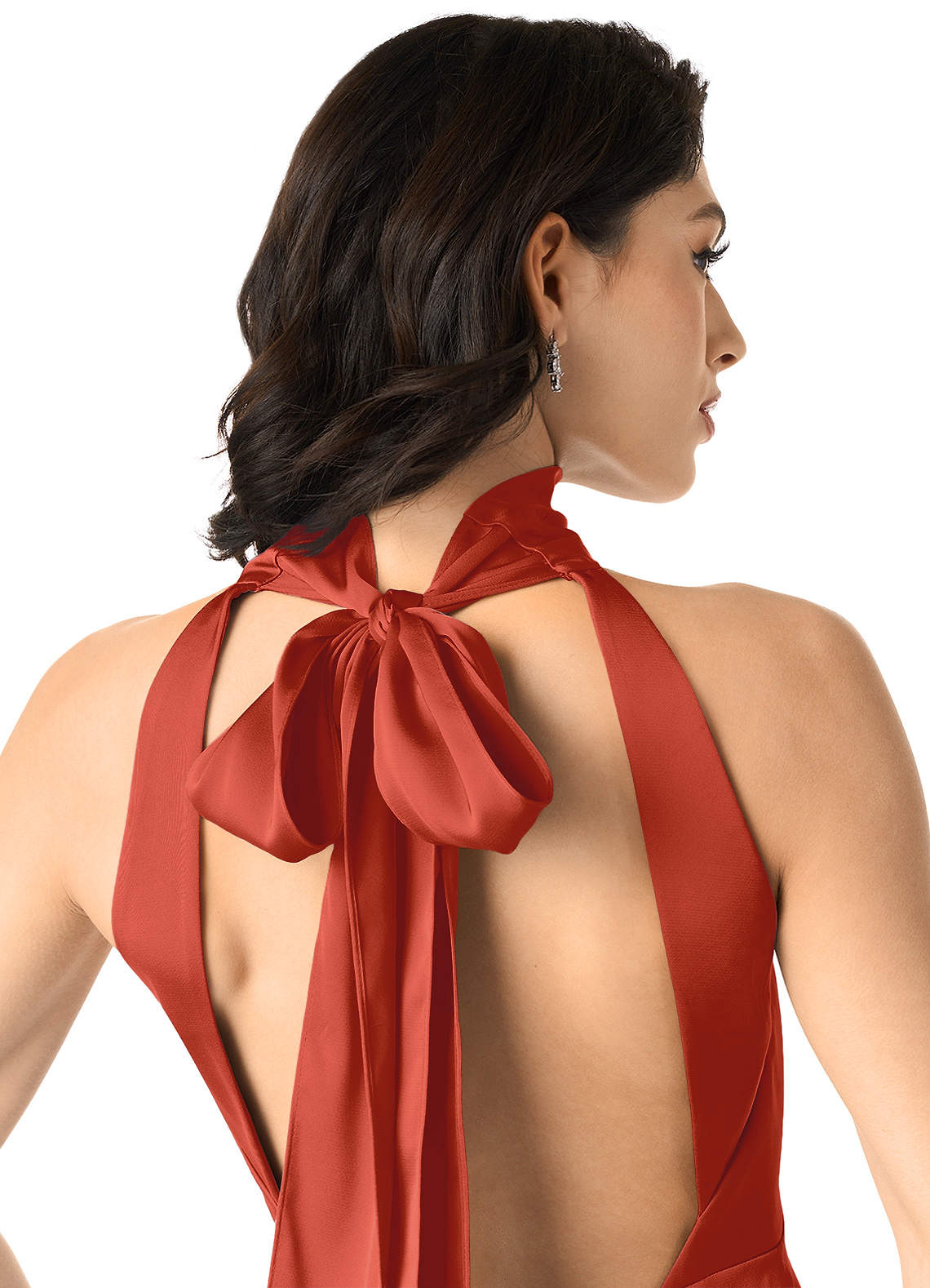 how do you wear a backless dress without a bra Black Backless Formal Dress Halter Sheath/Column Open Back Ankle Length  Formal Dress main image 0