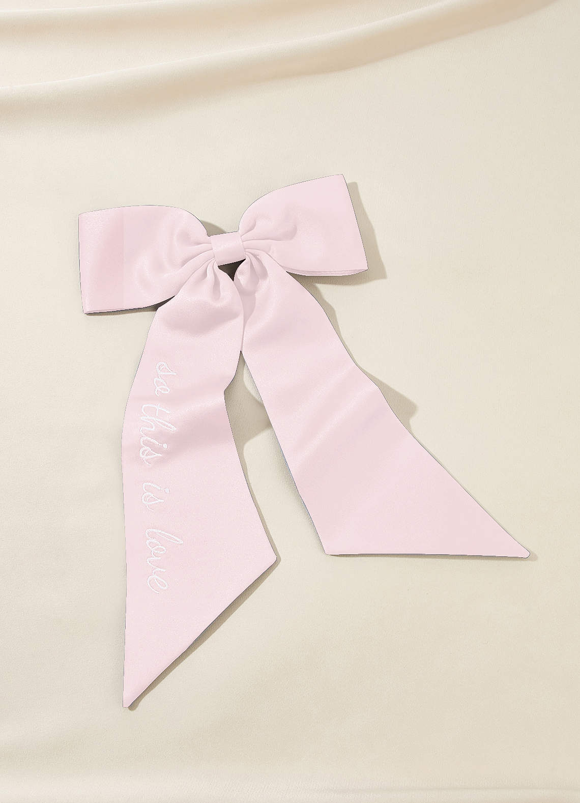 front Personalized Embroidered Matching Color Bow Hair Clip