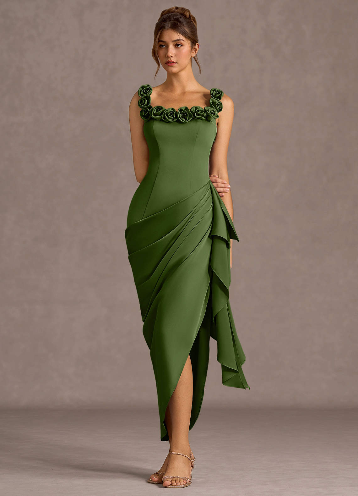 Cerina Olive Green Maxi Dress image1