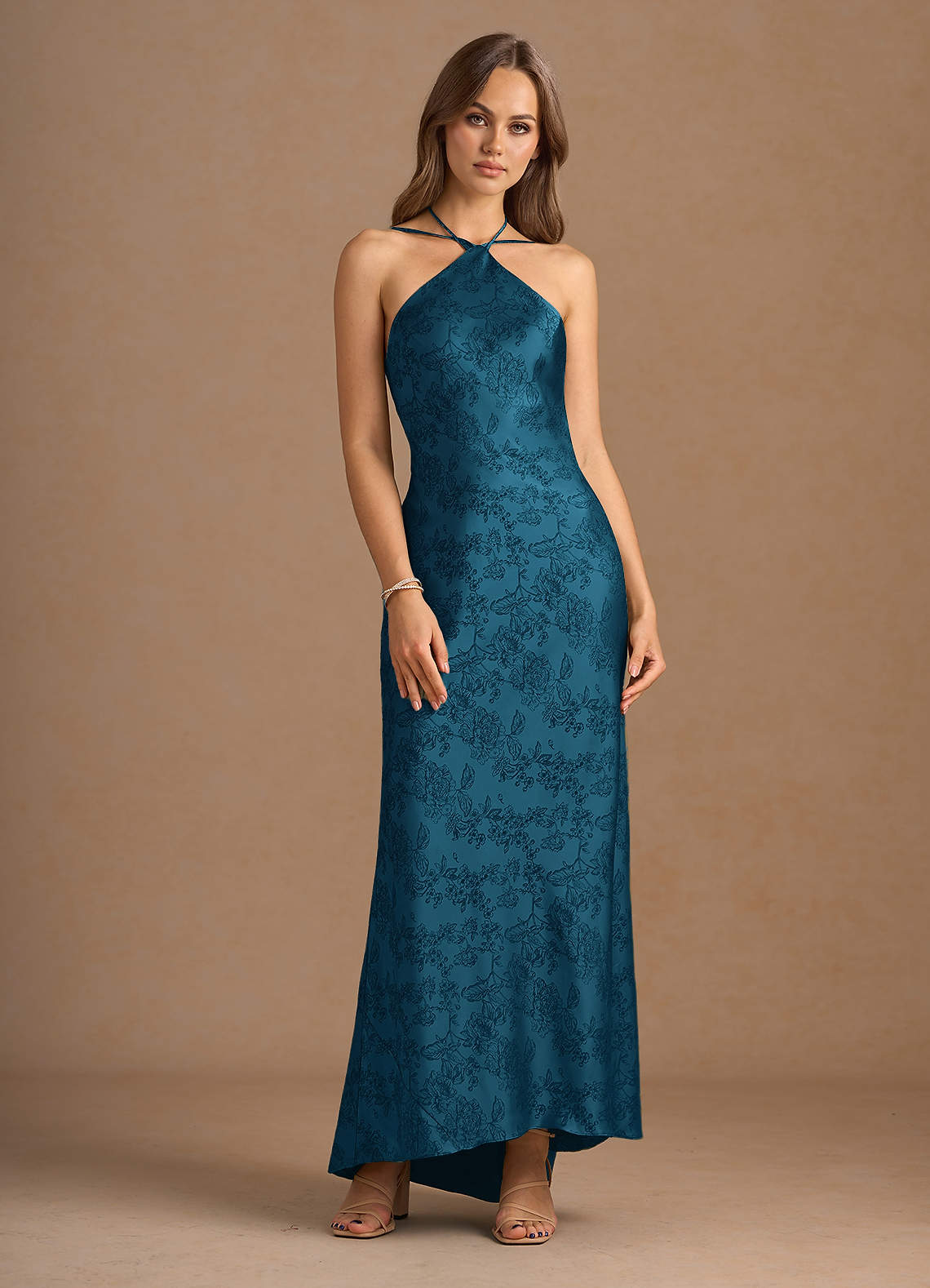 green emerald velvet dress Amarra 89507 Long Formal Lace Prom Ruffle Dress  The Dress Outlet