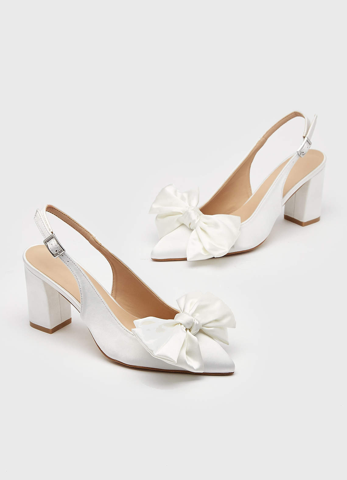 front Bow Slingback Pointed Toe Heels