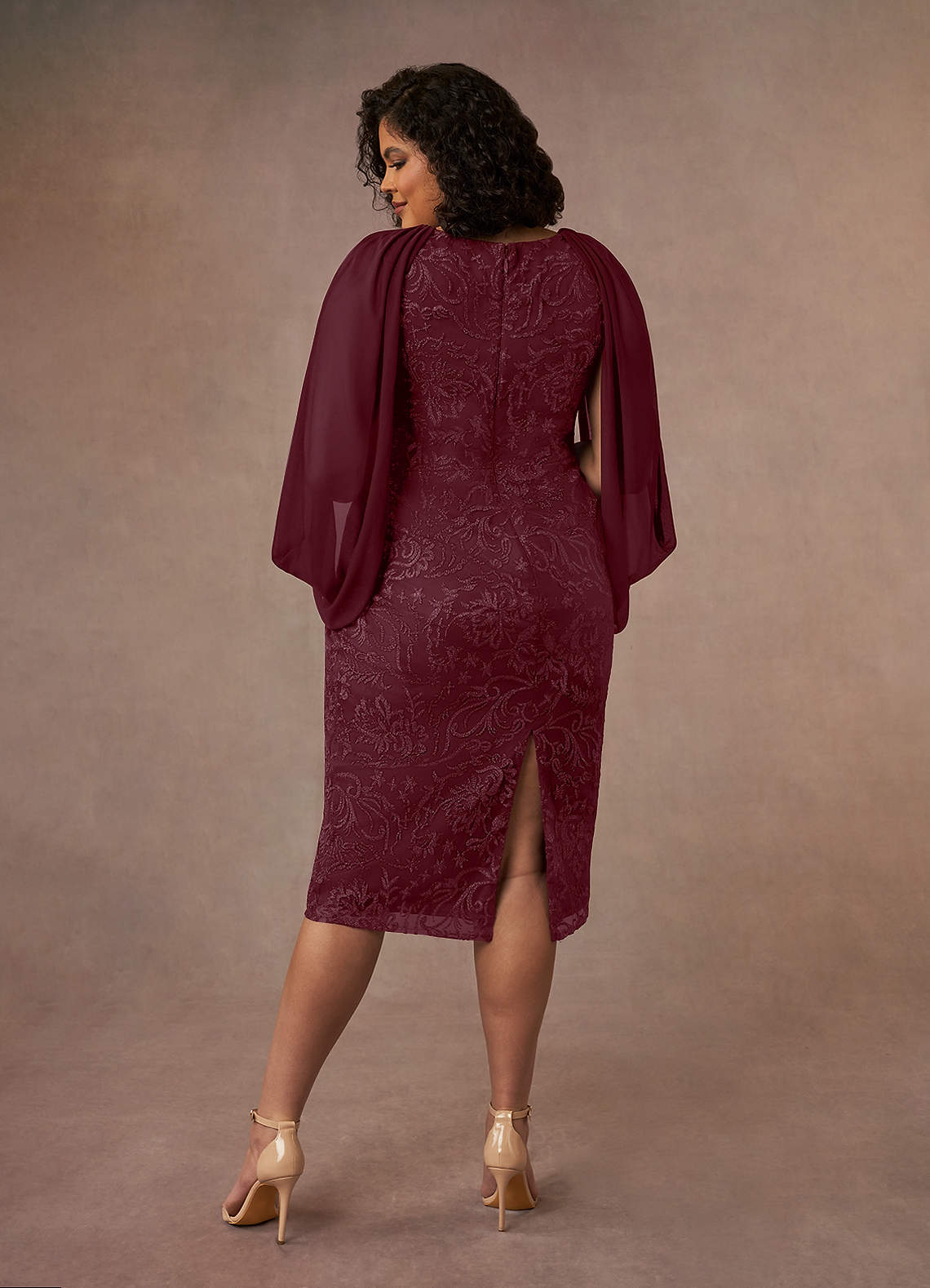 Azazie Mya Mother of the Bride Dresses Cabernet Sheath Scoop lace Lace Dress image8