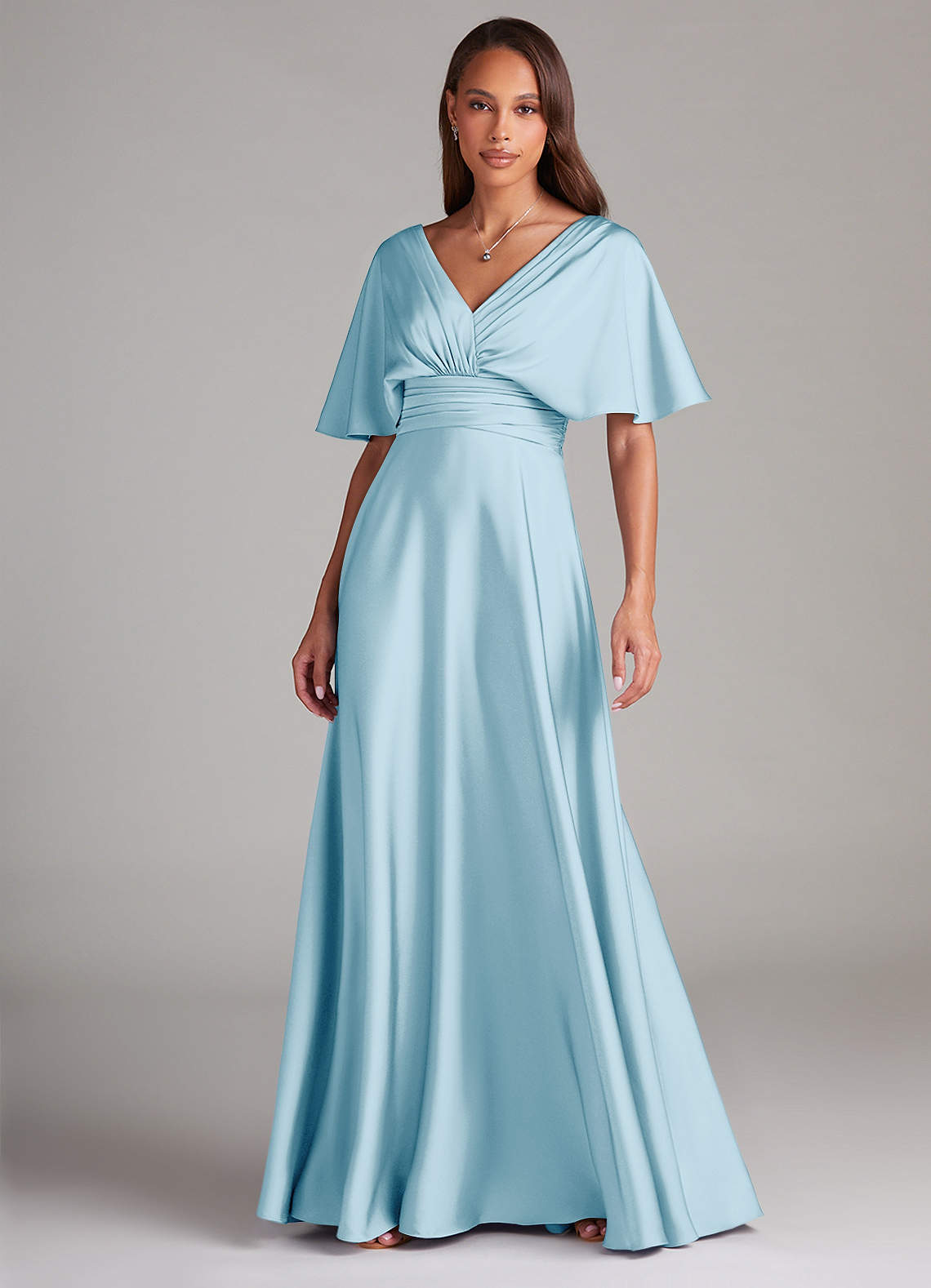Blue Goddess Pleated Wrap Dress Blue Goddess Pleated Wrap Dress