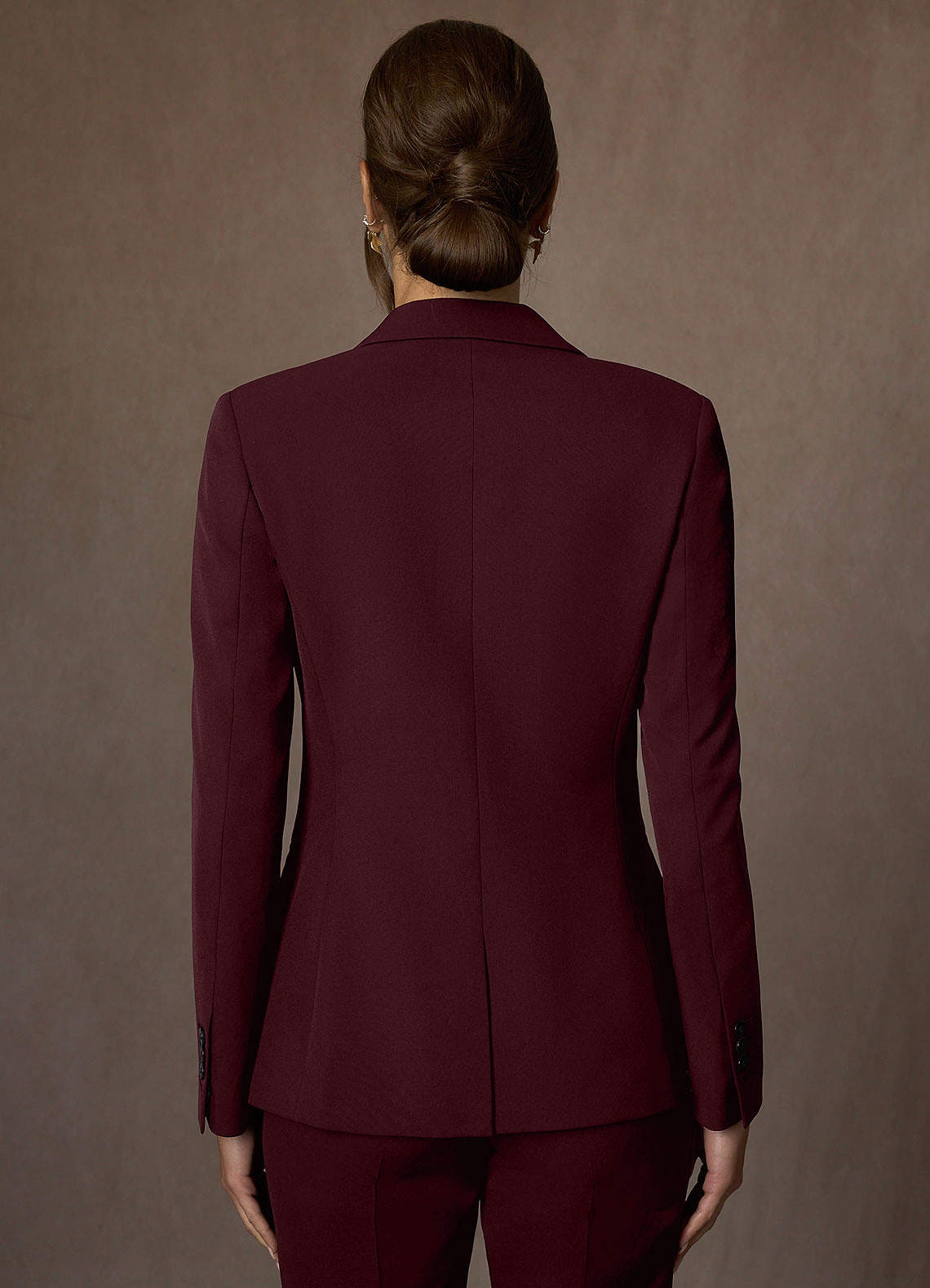 front Kennedy Cabernet Structured Stretch Blazer