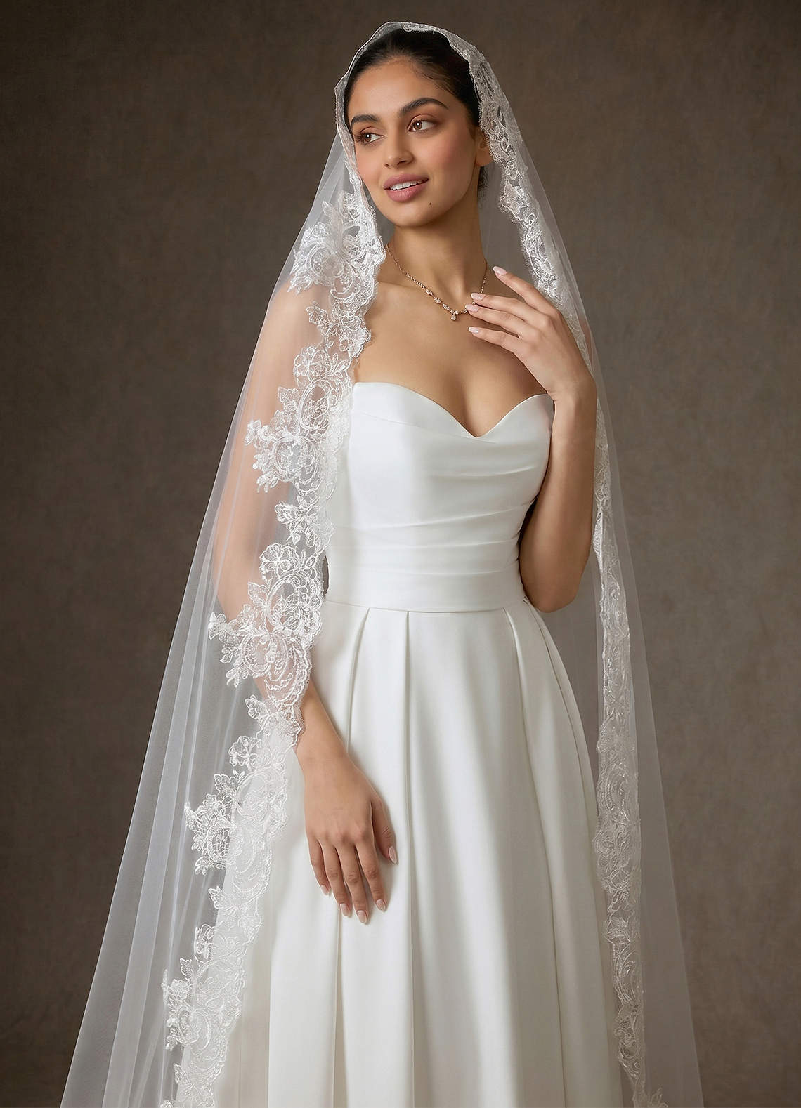 front Lace Mantilla Isabella Cathedral Veil