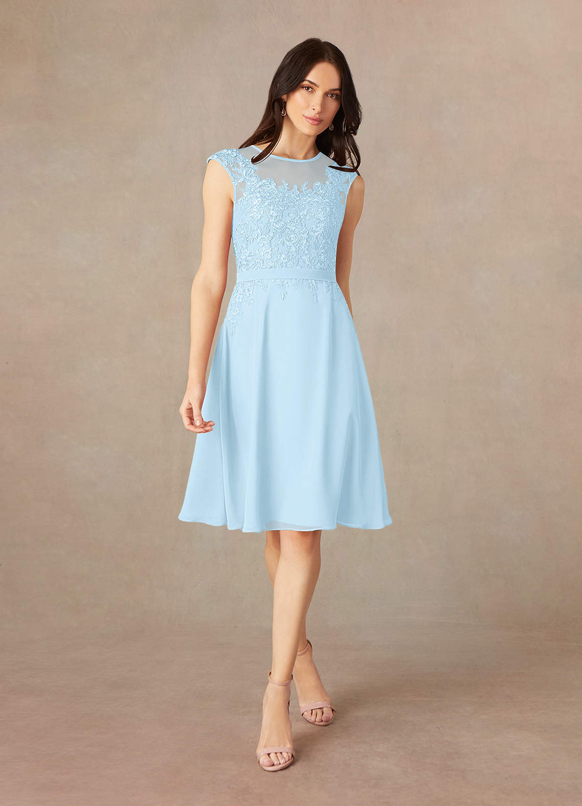 Sky Blue Chiffon Mother of the Bride Dress
