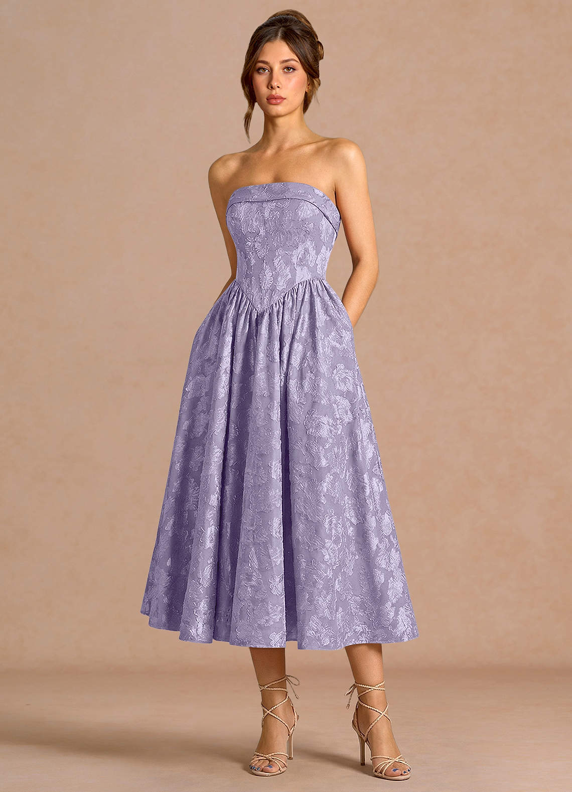 Sadie Lilac Midi Dress | Azazie