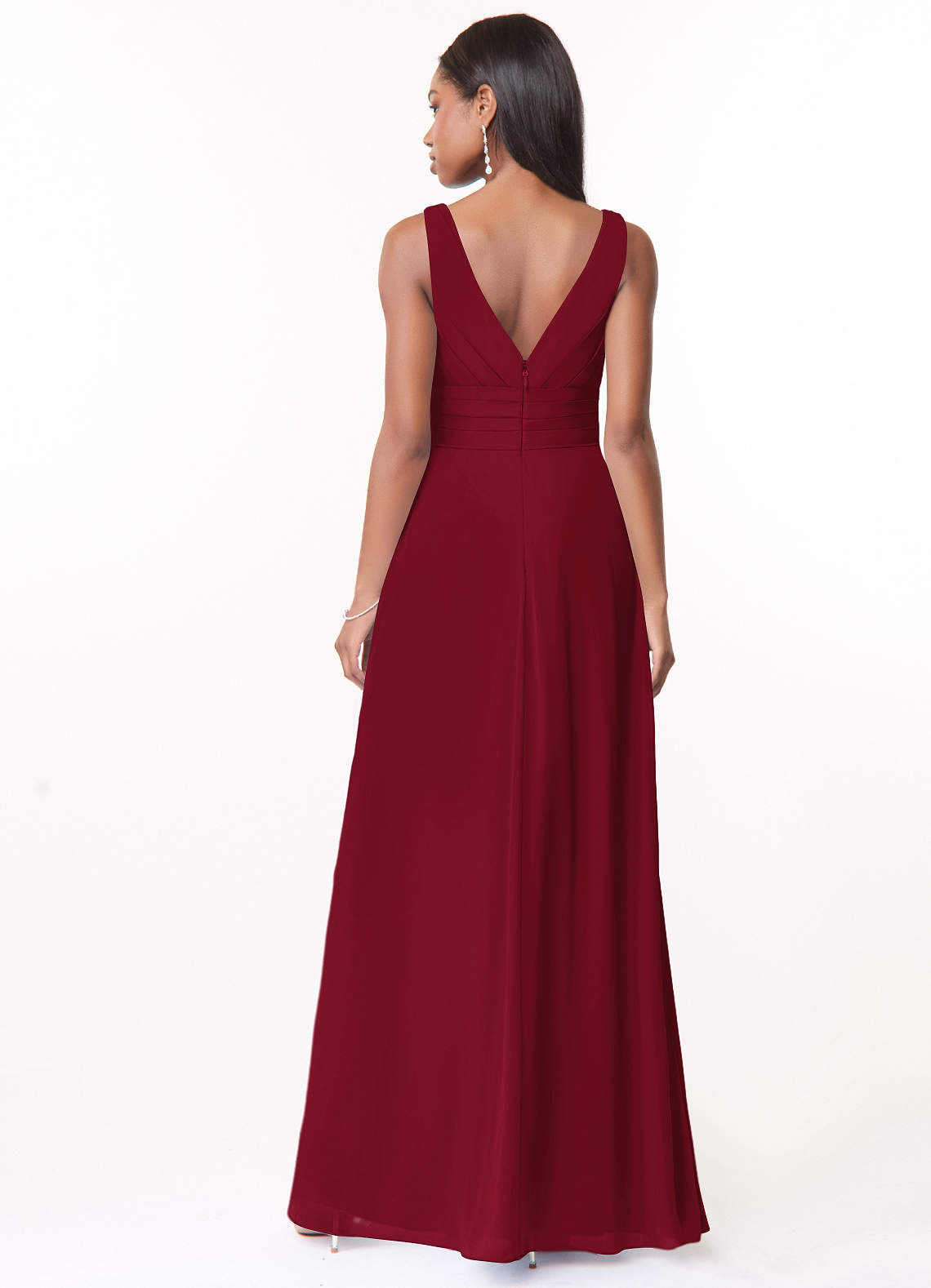 Azazie Julianna Ready to Ship Burgundy Chiffon Bridesmaid Dresses | Azazie