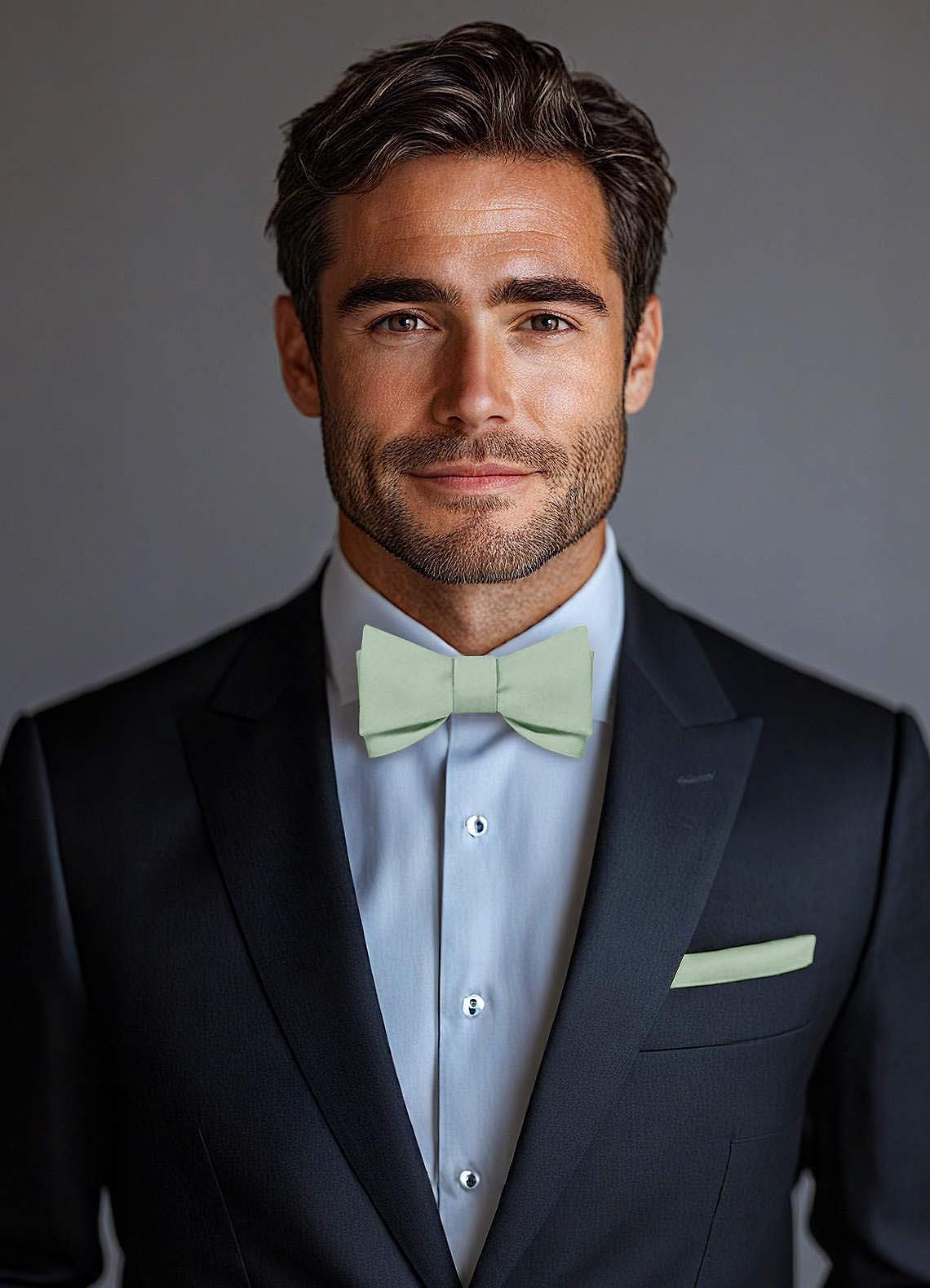 front Matte Satin Self-tie Bow Tie & Pocket Square Set