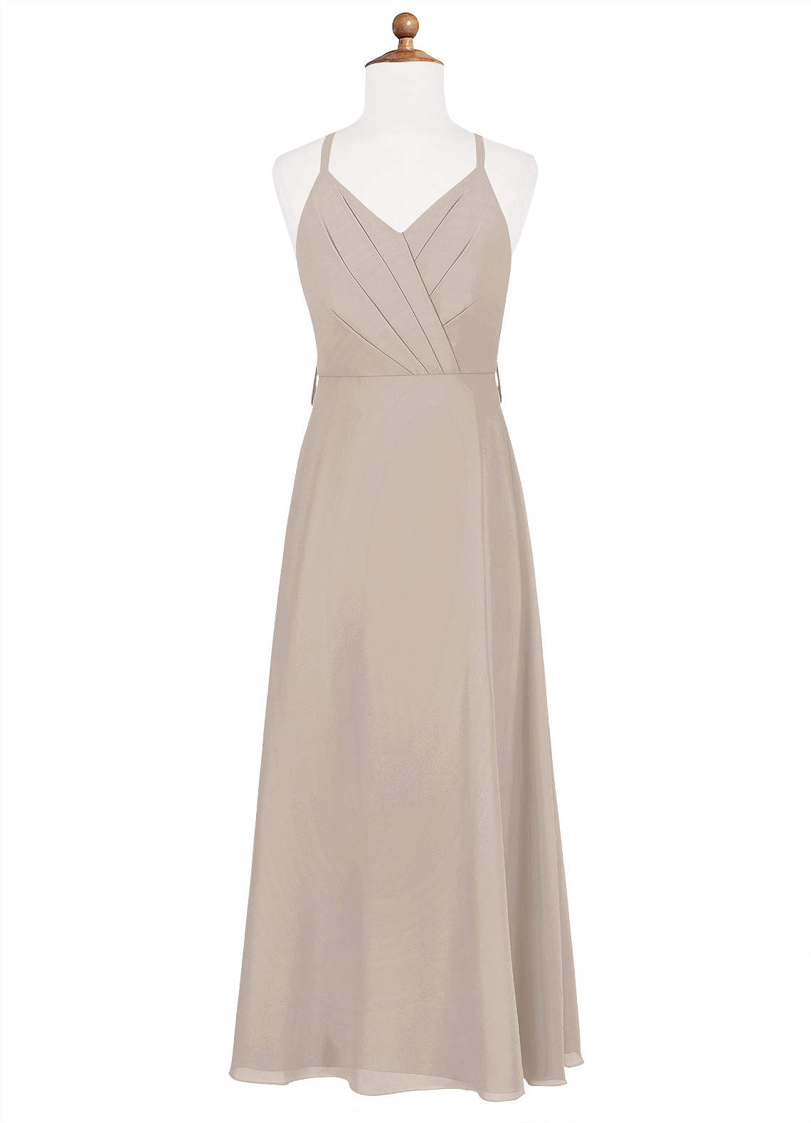 David's bridal long on sale georgette v neck