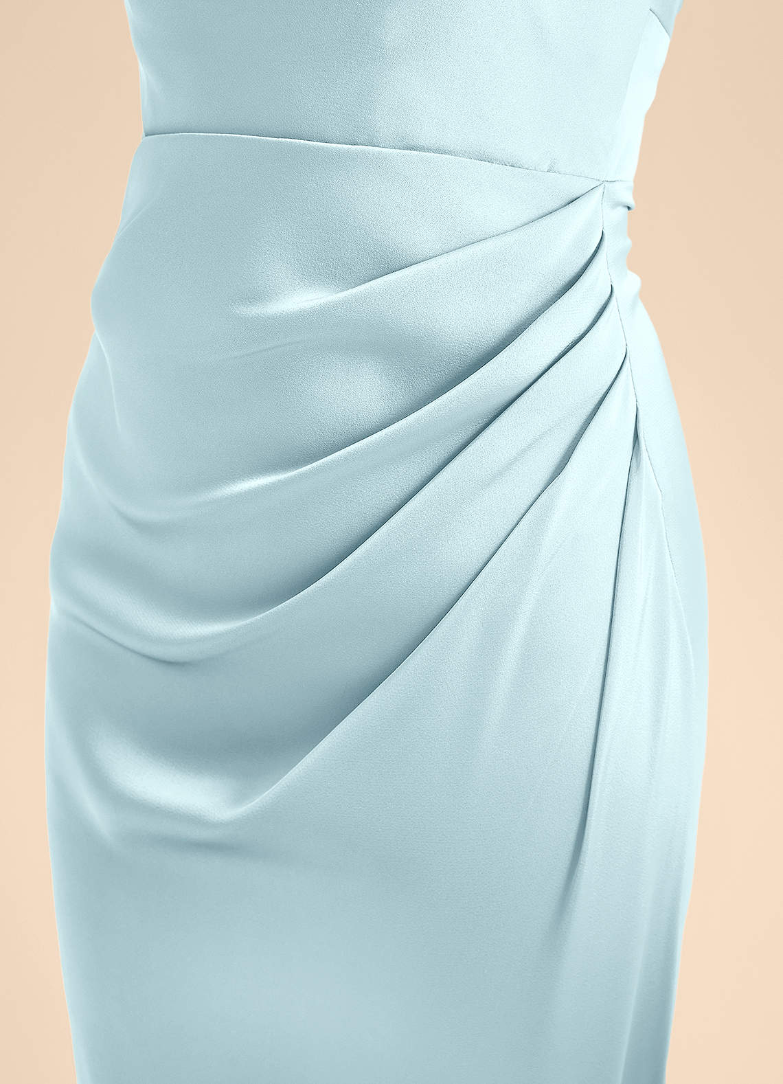 Azazie Renna Junior A-Linie Plissee Stretch-Satin Kleid Wolke Blau image6