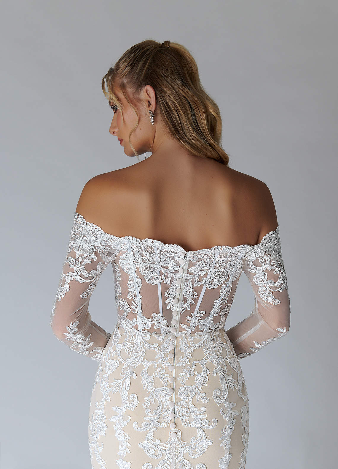 Azazie Solaris Wedding Dresses Diamond White Champagne A-Line V-Neck Sequins Tulle Dress image7