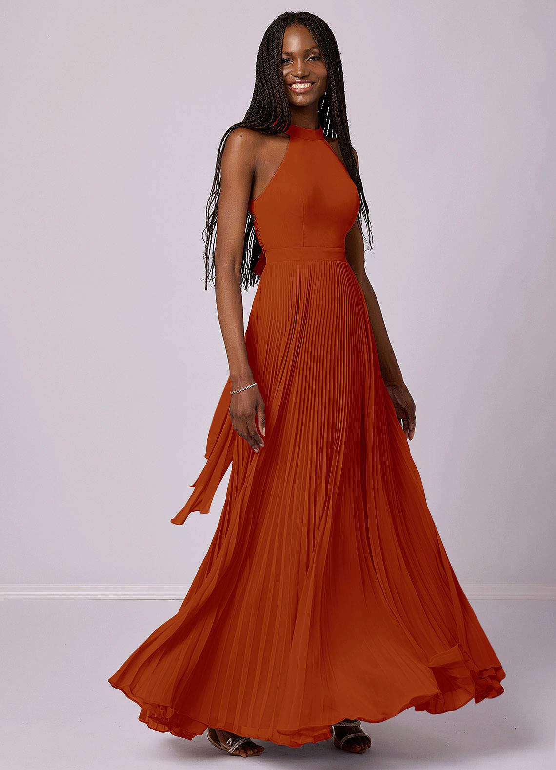 Barbie ♥ Azazie Bridesmaid Dresses Paprika A-Line Pleated Chiffon Dress image4
