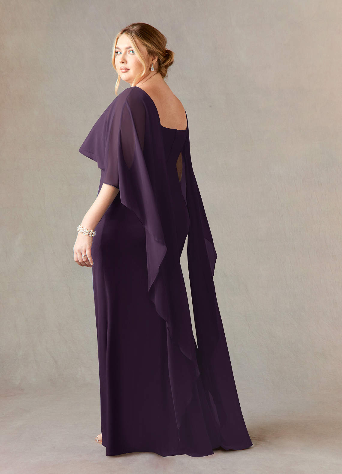Azazie Dion Mother of the Bride Dresses Plum Sheath Scoop Stretch Crepe Dress image10