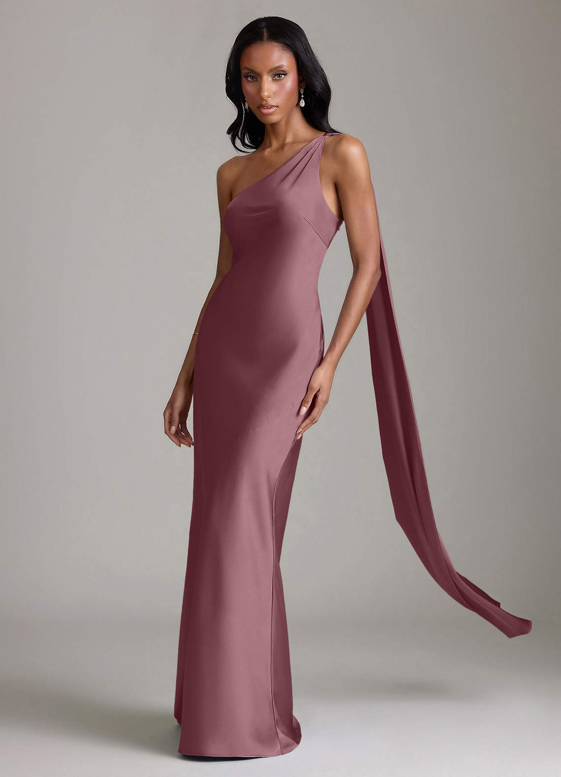amethyst purple bridesmaid dresses Azazie Juniper density chiffon CATEGORY_DRESSES Wool-blend check-knit open-back dress Size:UK 18