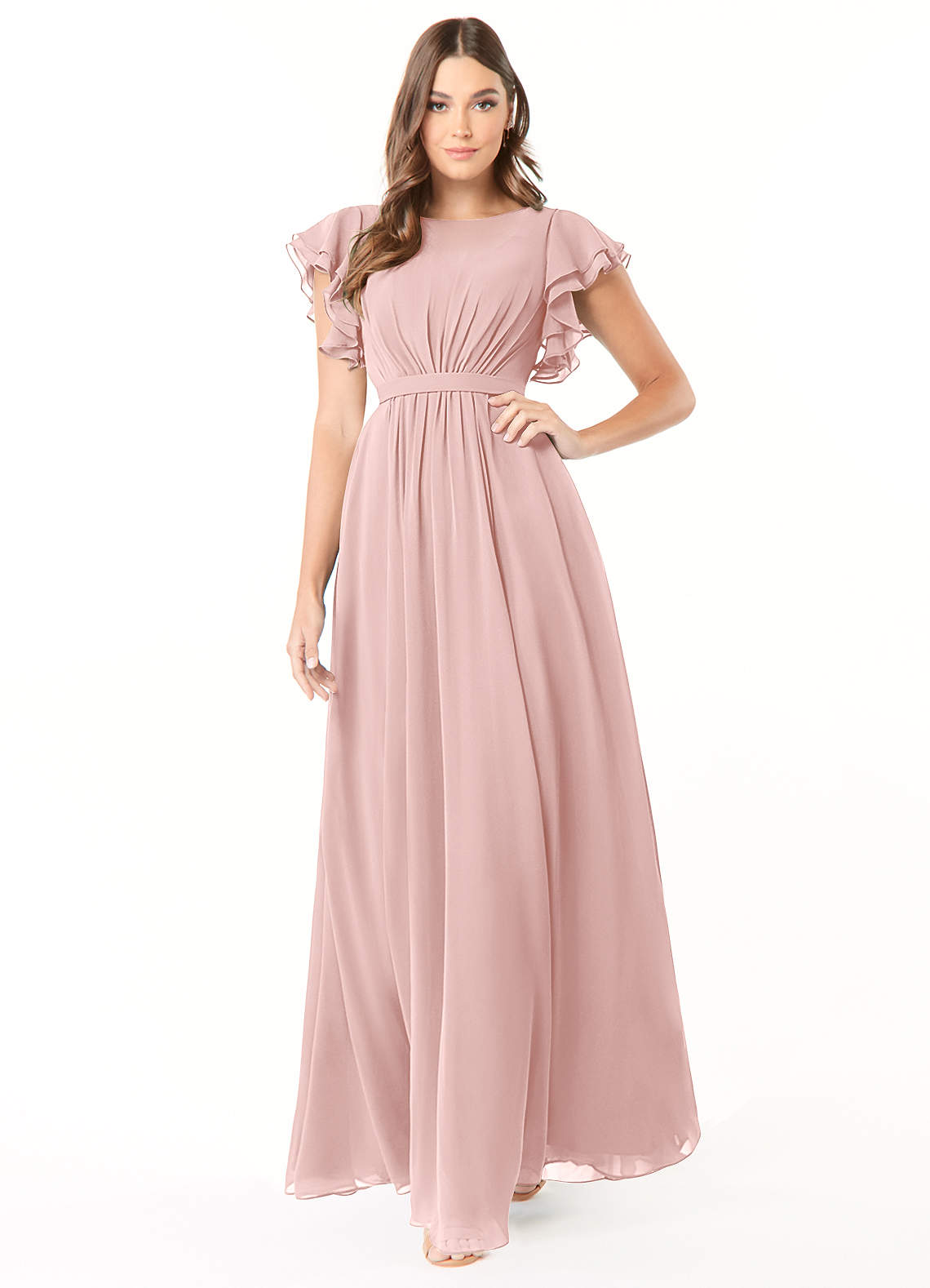 pink bridesmaid dress modest Blushing Pink Bridesmaid Dresses