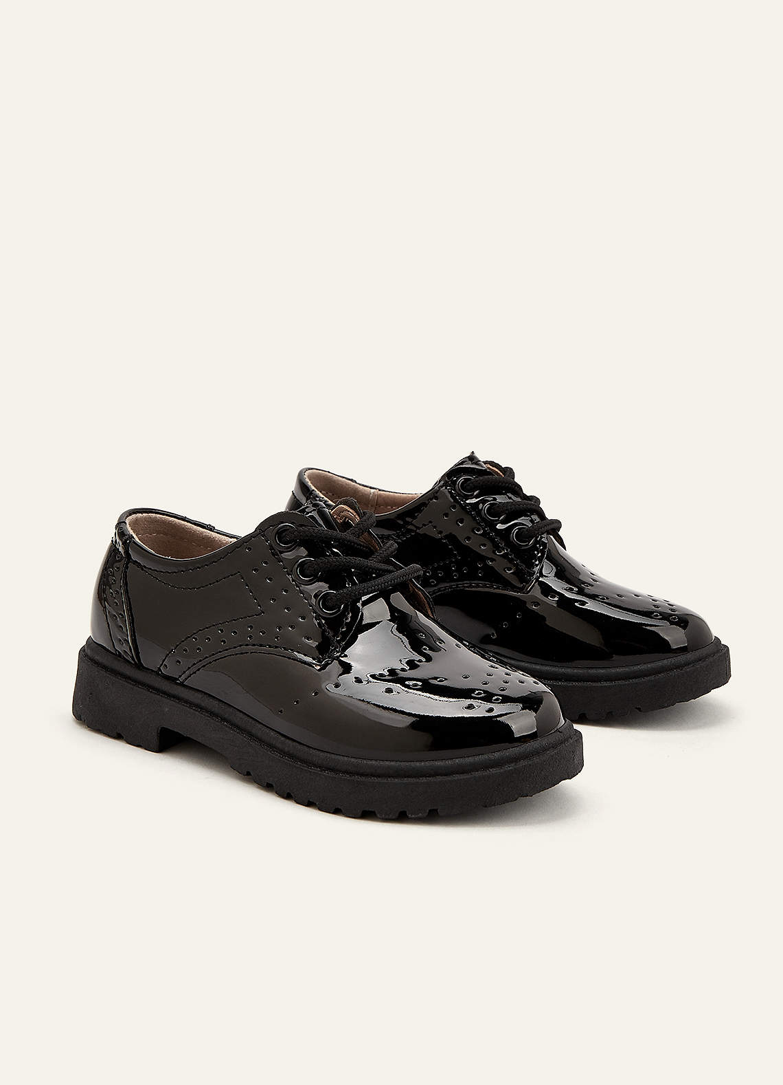 front Boys Wedding Brogue Patent Leather Shoes