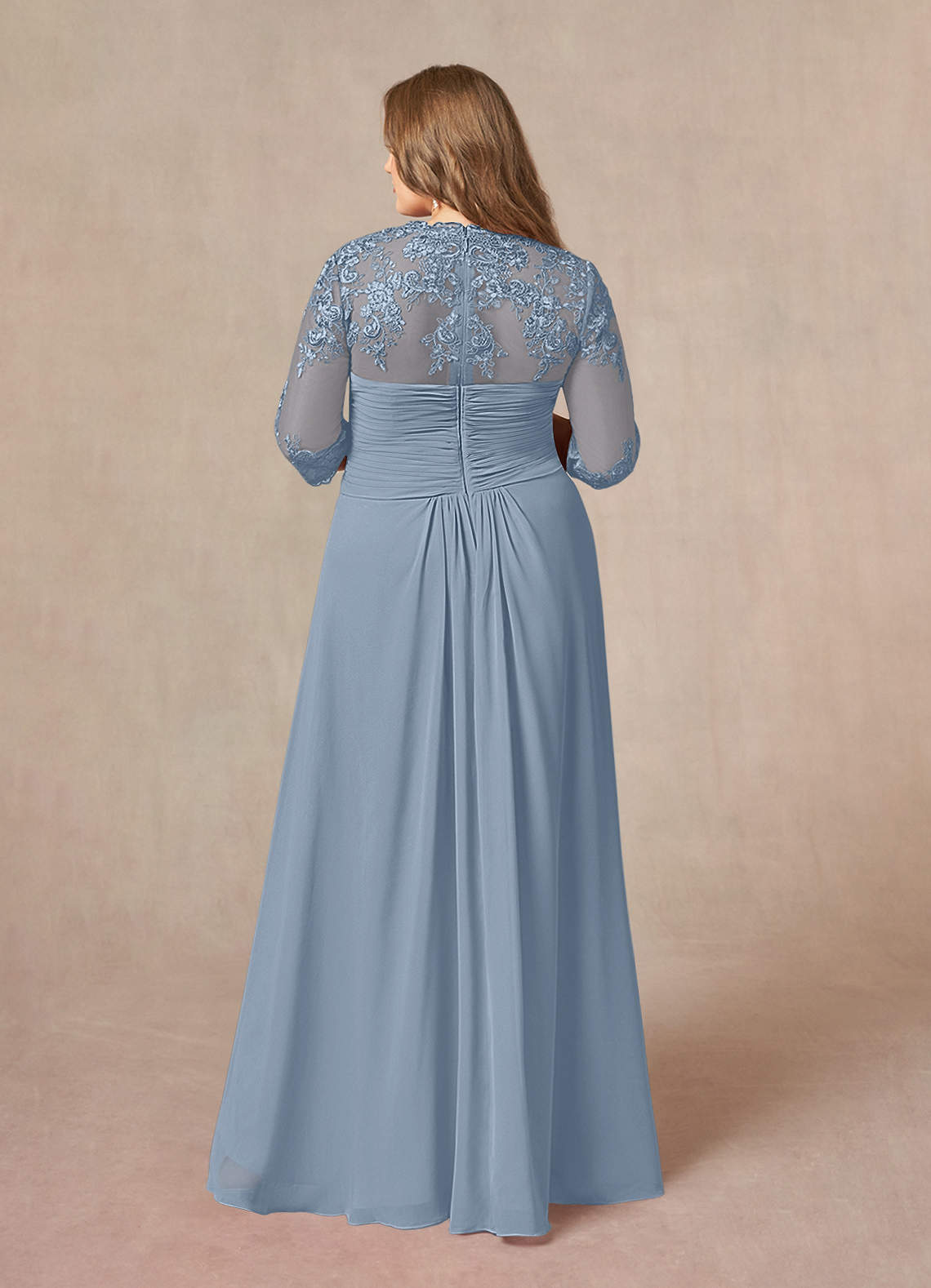Azazie Devereaux Mother of the Bride Dresses A-Line Lace Chiffon Asymmetrical Dress image1