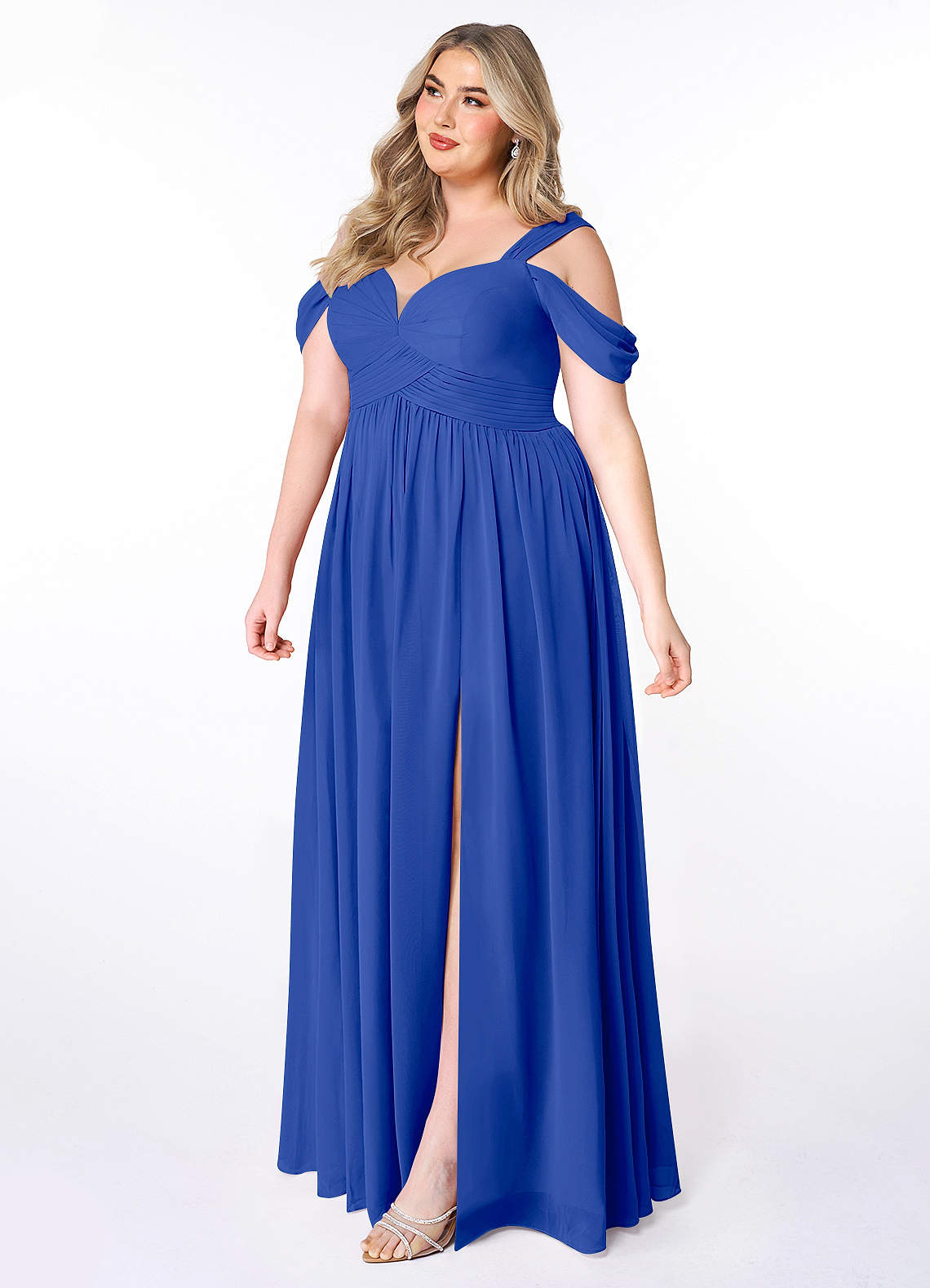 royal blue formal plus size dress Smak Parlour Plus Size Royal Blue & Rainbow Sweetheart Halter Flare Dress 4X/28W-30W