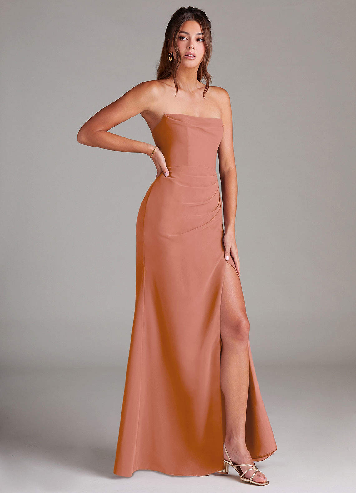 Azazie Leonis Bridesmaid Dresses MAI TAI Sheath Strapless Chiffon Convertible Dress image7