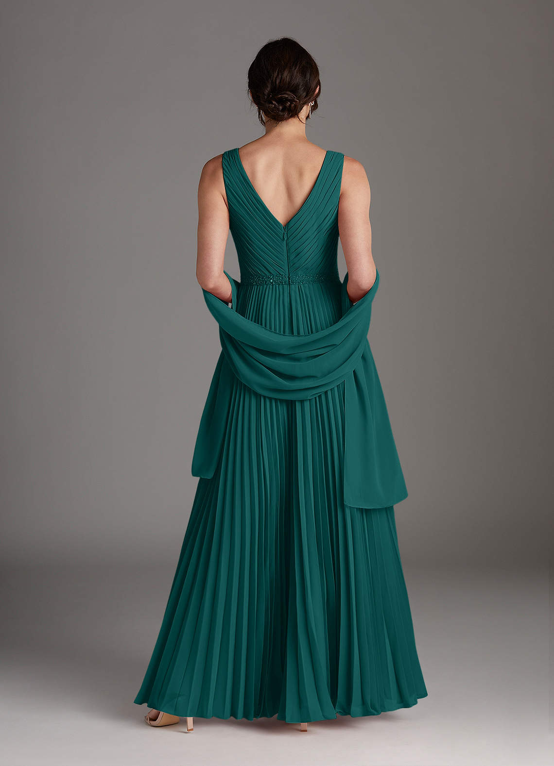 Azazie Kris A-Lijn Jurk van Chiffon Pailletten Pauw Moeder van de