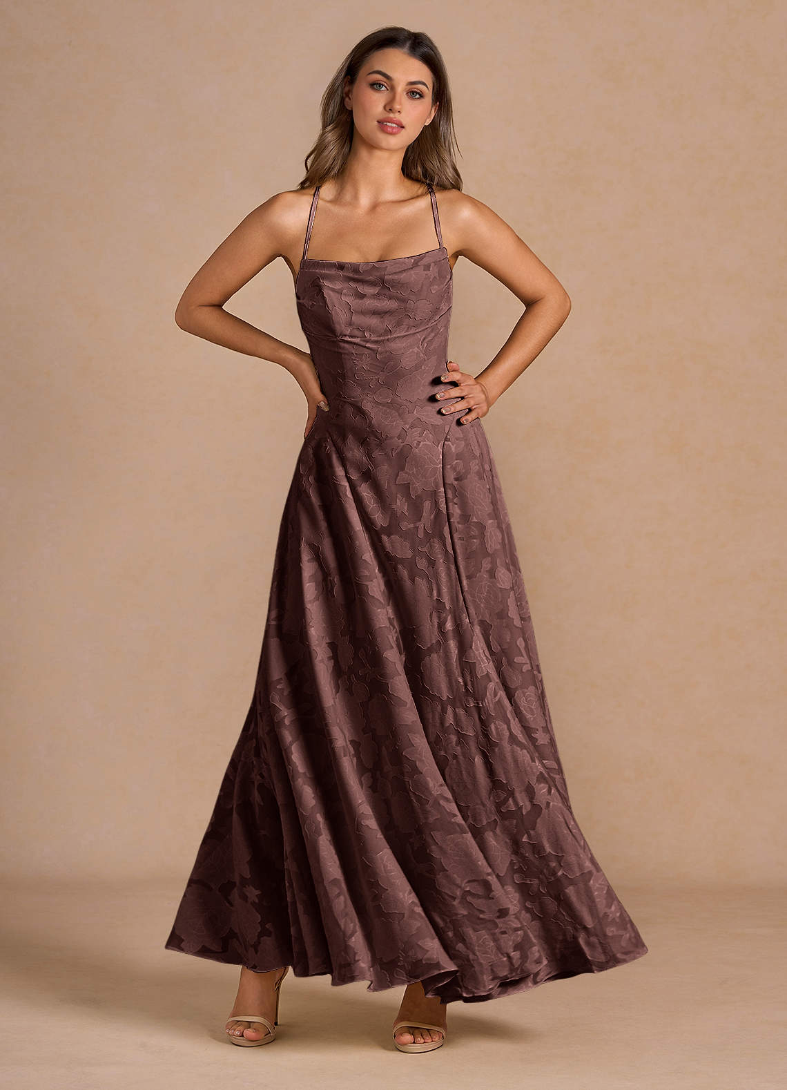 Irelia Mocha Coco Maxi Dress | Azazie