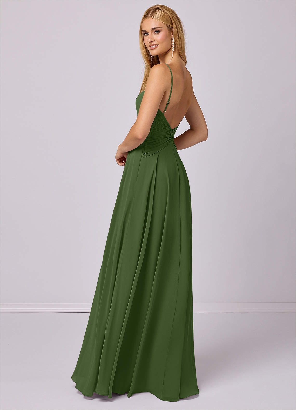 Barbie ♥ Azazie Bridesmaid Dresses Olive A-Line Chiffon Dress image3