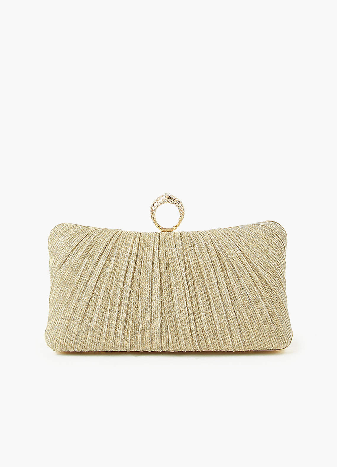 front Bolso de mano fruncido brillante