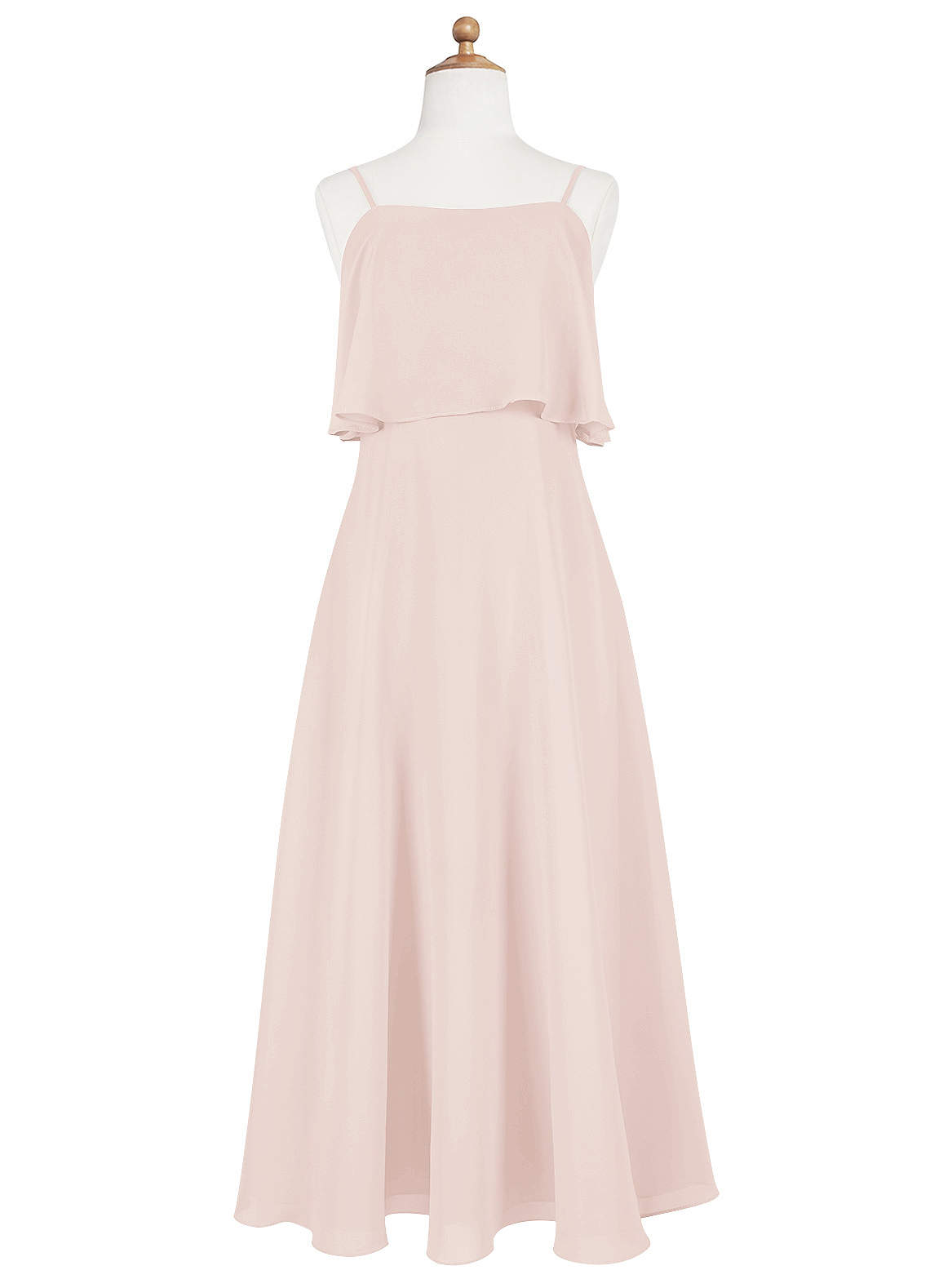 Azazie Izabella A-Line Ruched Chiffon Floor-Length Junior Bridesmaid Dress image1