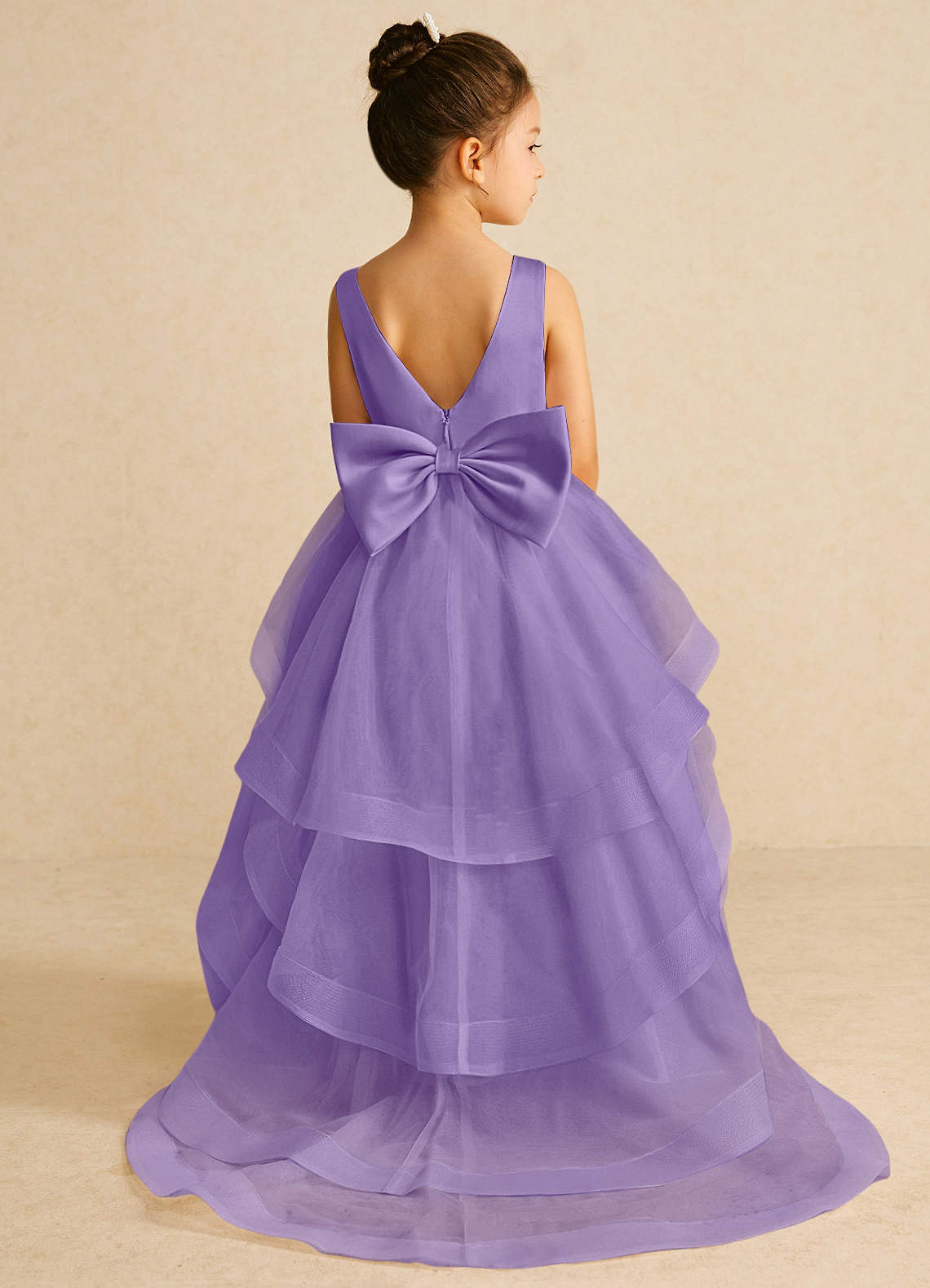 Azazie Pumpkin Flower Girl Dresses Tahiti A-Line Convertible Tulle Dress image1