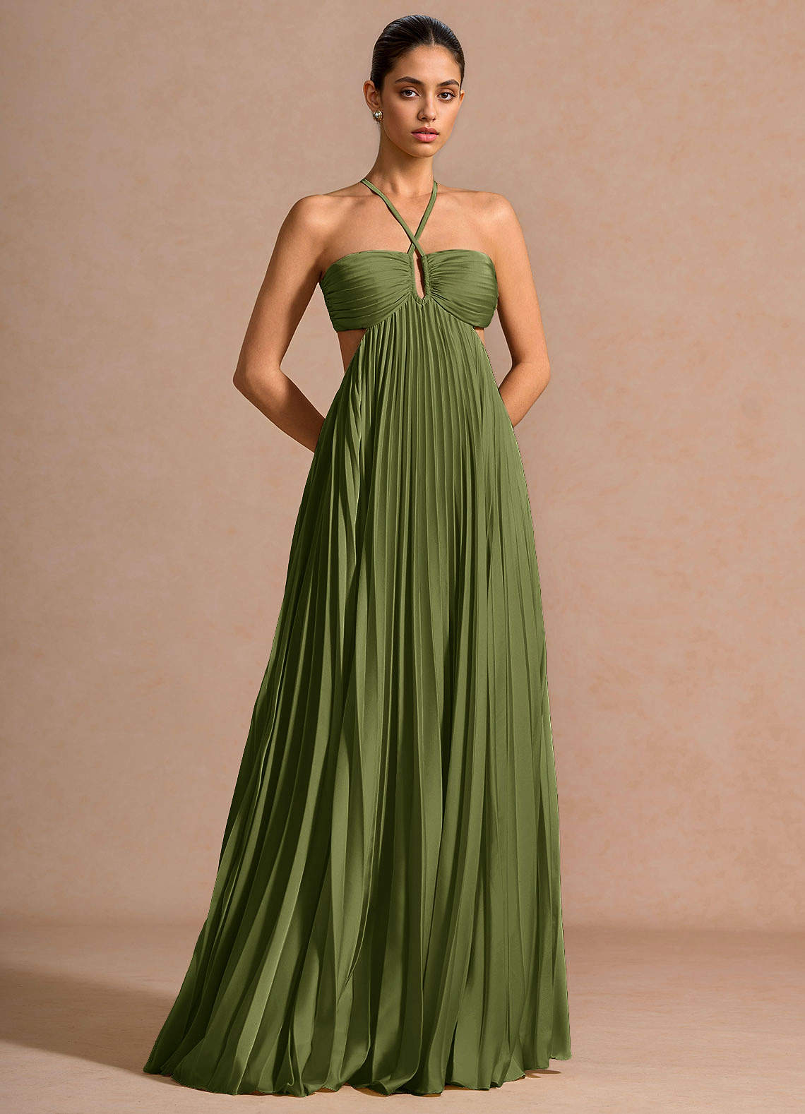 Josephine Olive Maxi Dress | Azazie