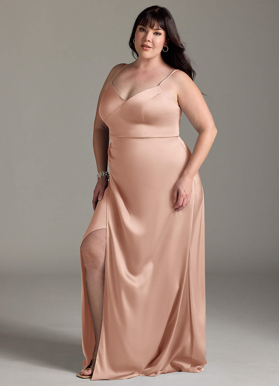 rose gold dresses for plus size women Long Plus Size Dress Formal R&M Richards 5909W – The Dress Outlet main image 0