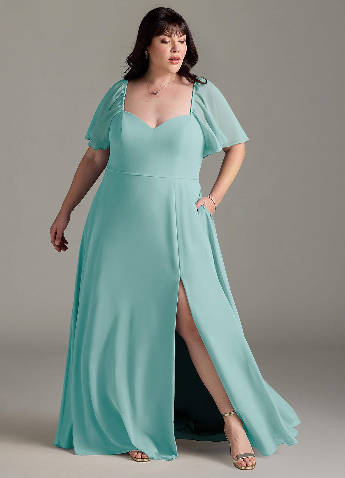 Azazie Chloe Aqua Chiffon Bridesmaid Dresses | Azazie Azazie Chloe Aqua Chiffon Bridesmaid Dresses | Azazie