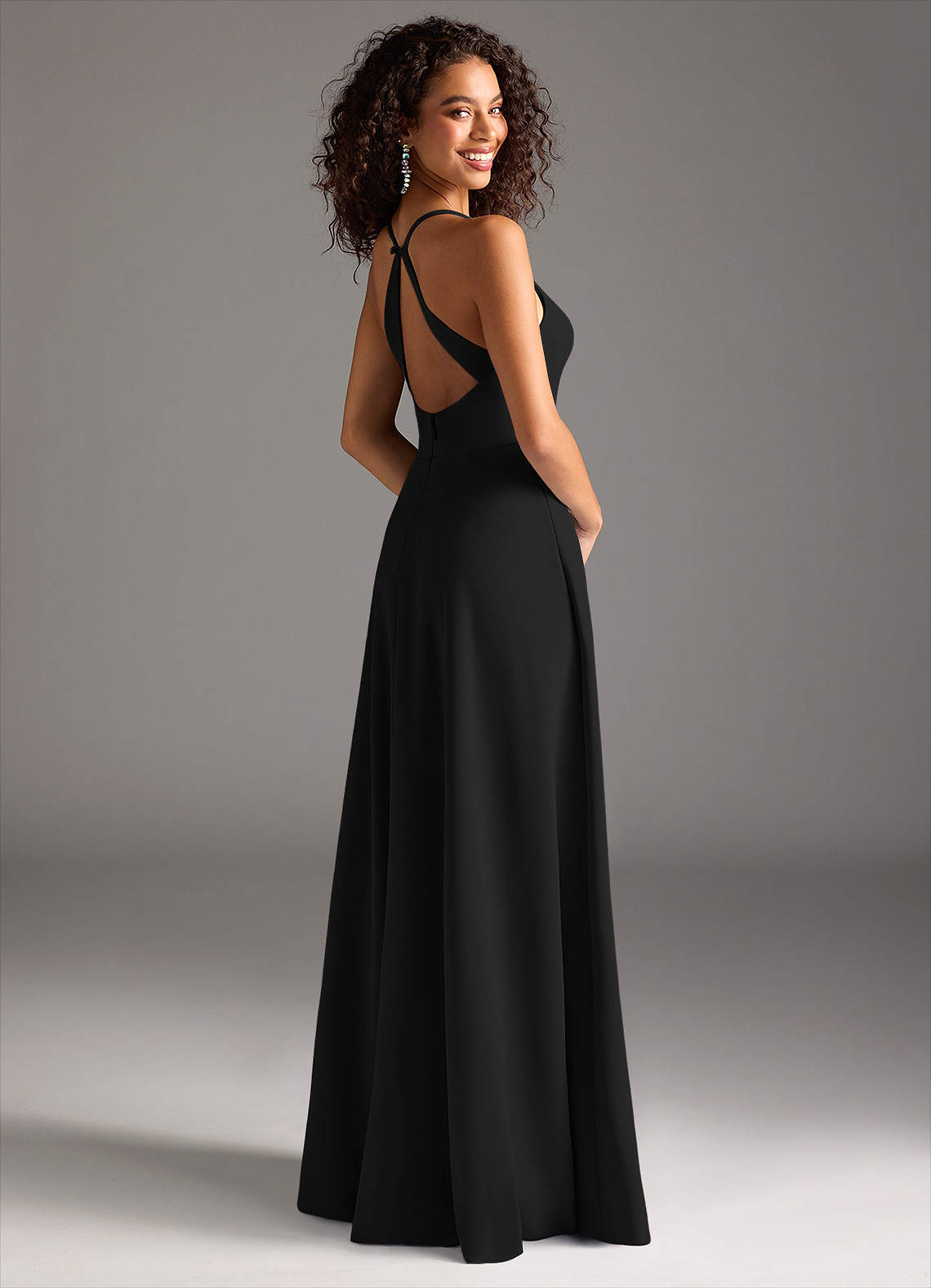 Azazie Davis Ready to Ship Black Stretch Crepe Bridesmaid Dresses | Azazie