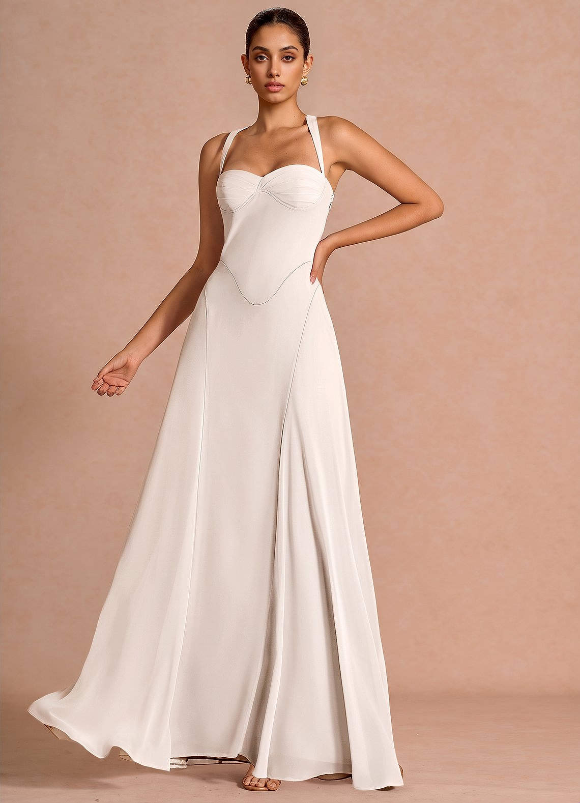 cream maxi dress formal Fiadh the cream hue offers